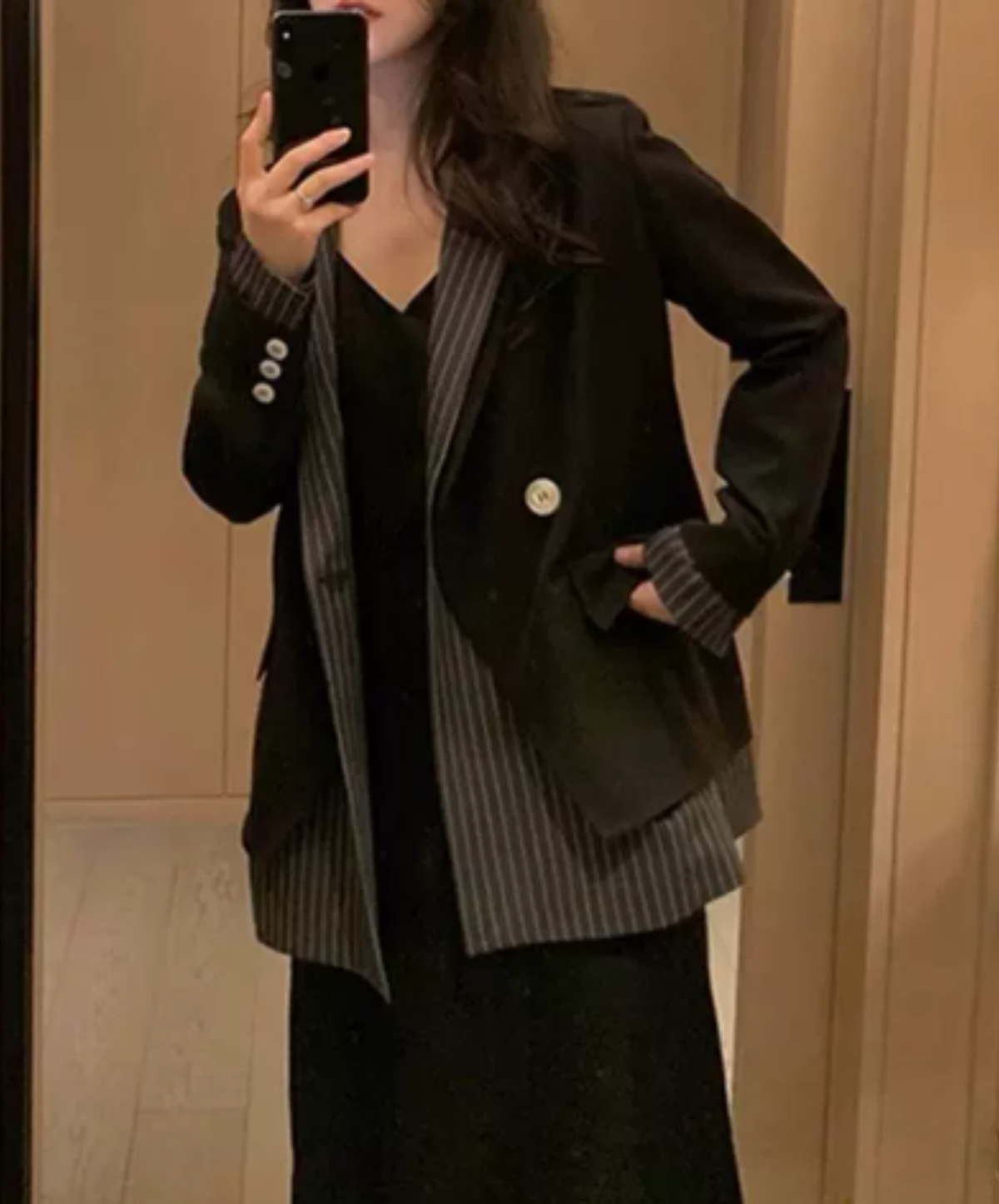striped double-breasted design jacket EN3224