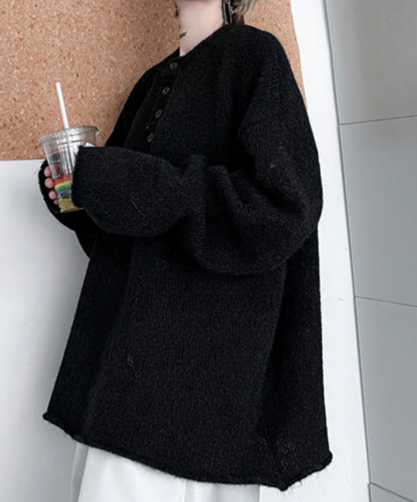 drop shoulder thick sweater EN2459