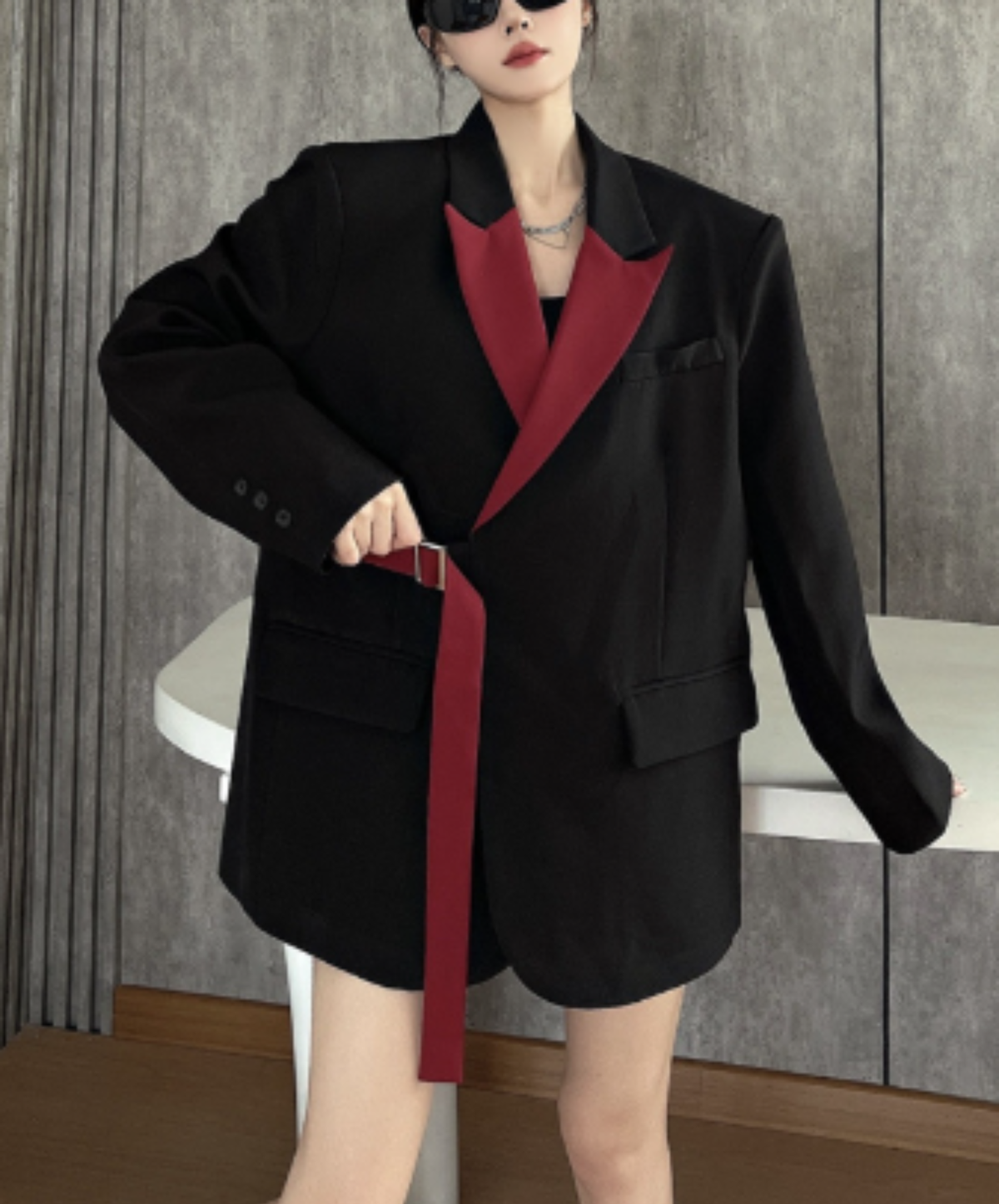 oversized fit with color-blocking jacket EN3165