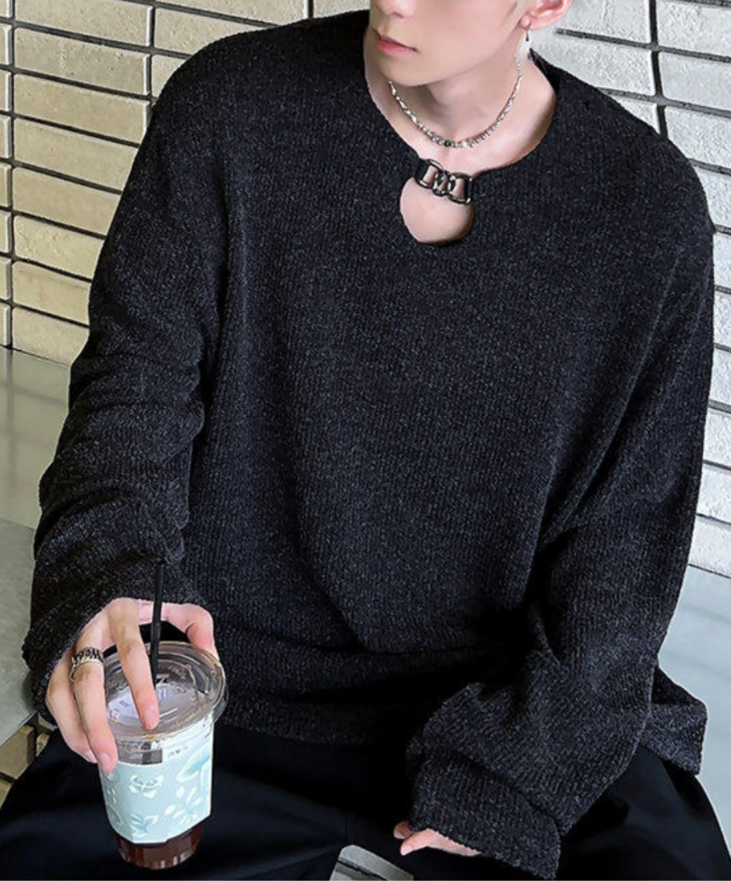 whole neck design t-shirt EN2652