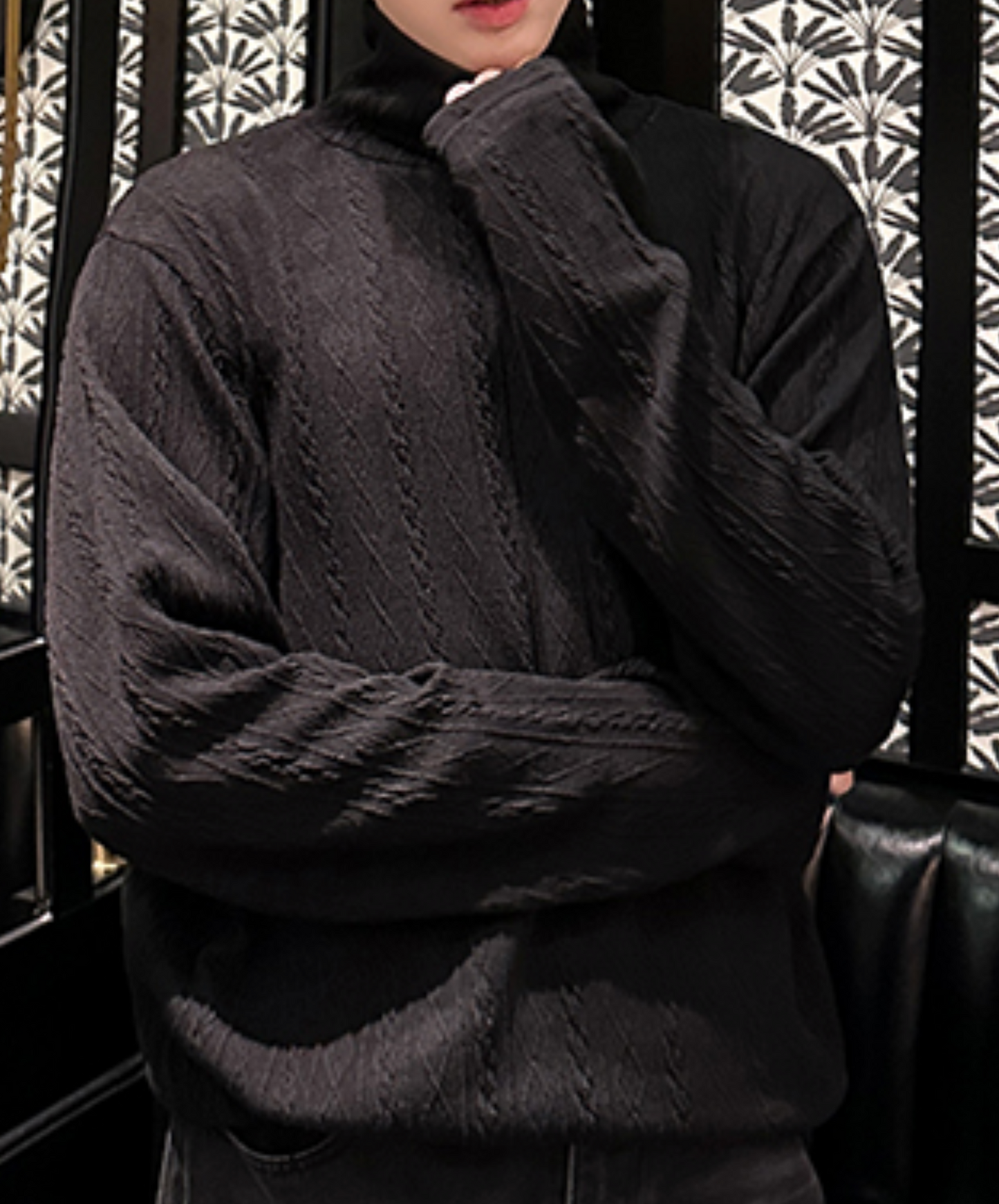 relaxed jacquard turtleneck t-shirt EN2520