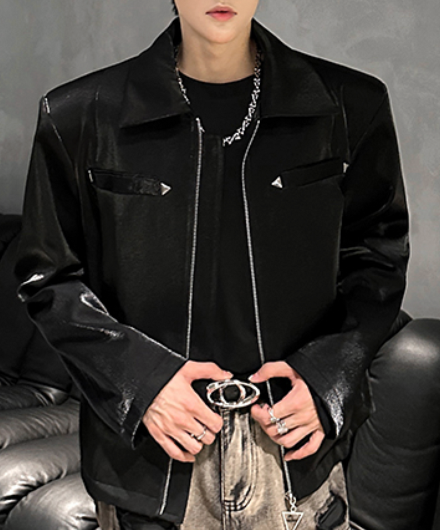 triangle charm zipper jacket EN2473