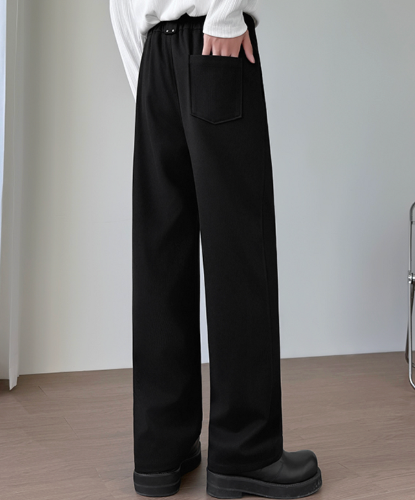 dark wool blend stripes pants EN2546