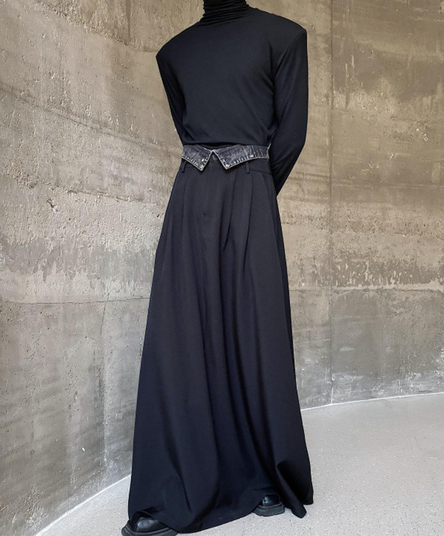 dark double waist long skirt EN1519