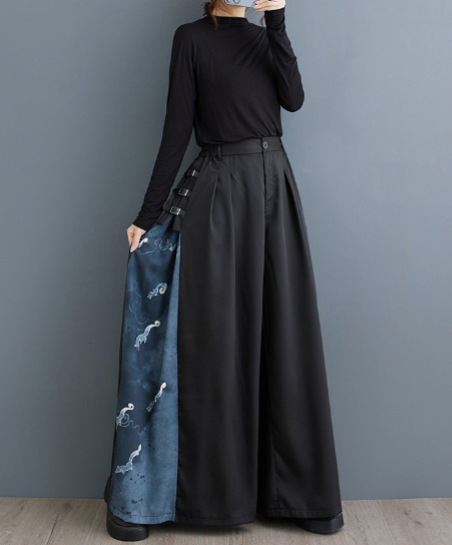 color print side parts hakama pants EN2001