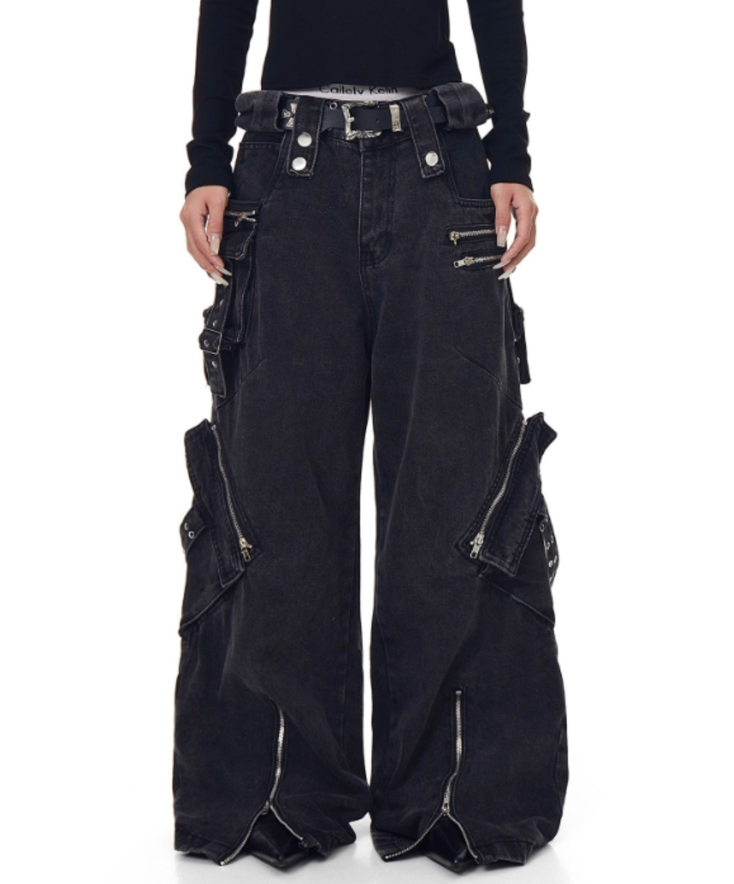 heavyweight cargo wide denim pants EN2878