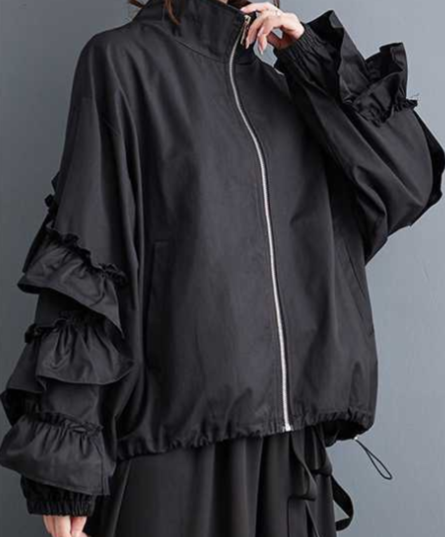 【style83】dark mode outfit set EN2584（jacket + hoodie + pants set）