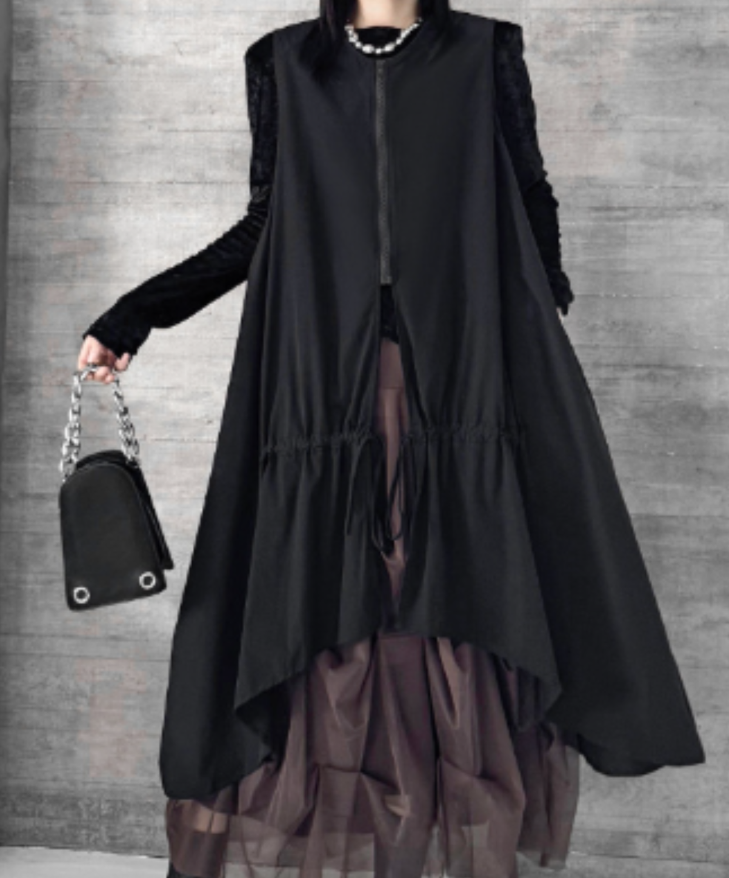 【style108】dark mode outfit set EN3137（gilet + shirt + pants set）