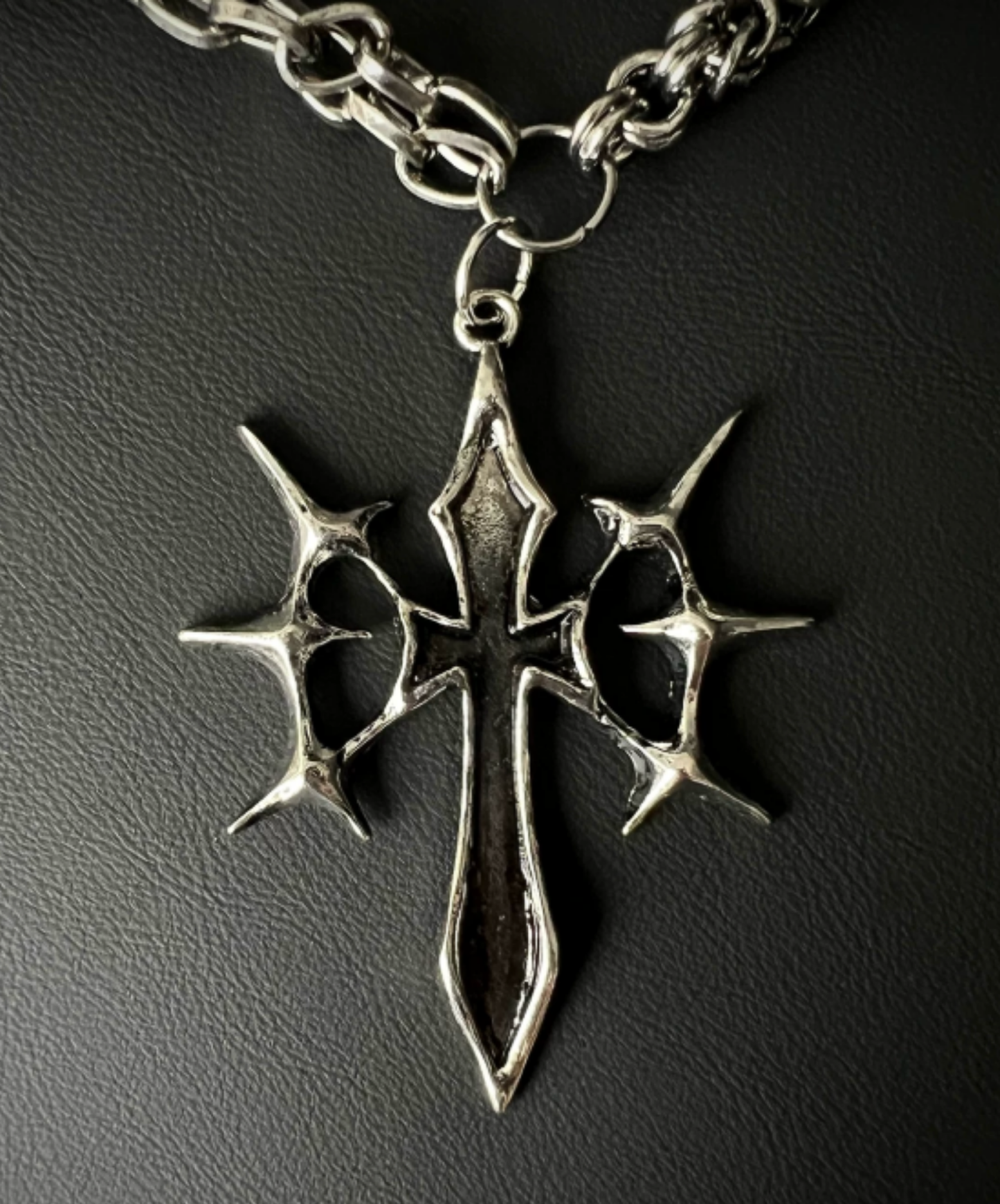 punk gothic cross barbell necklace EN2851
