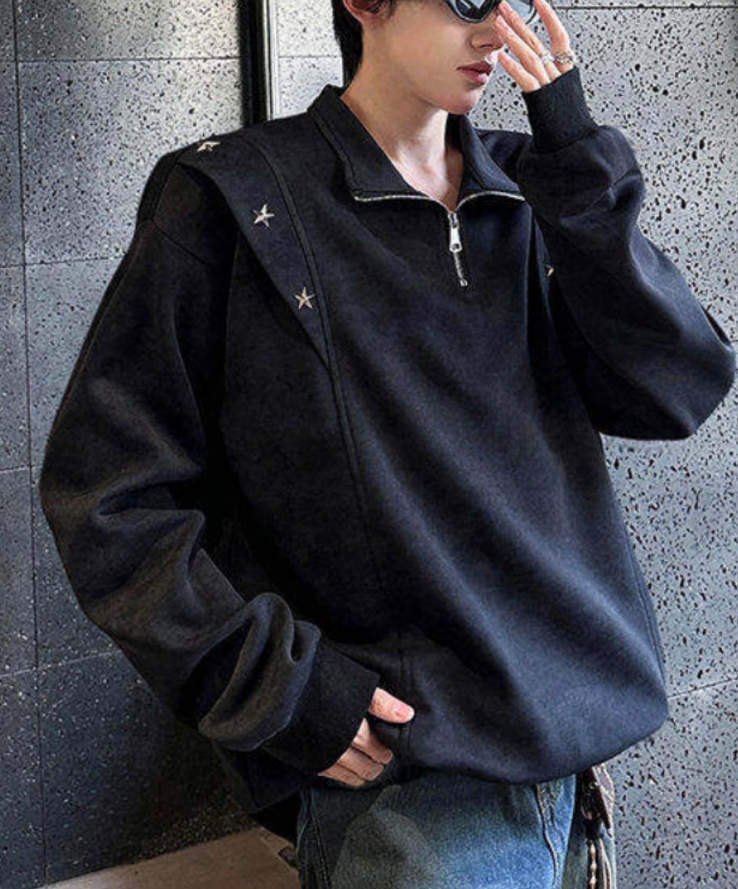 retro tie-dye half zip sweatshirt EN2653