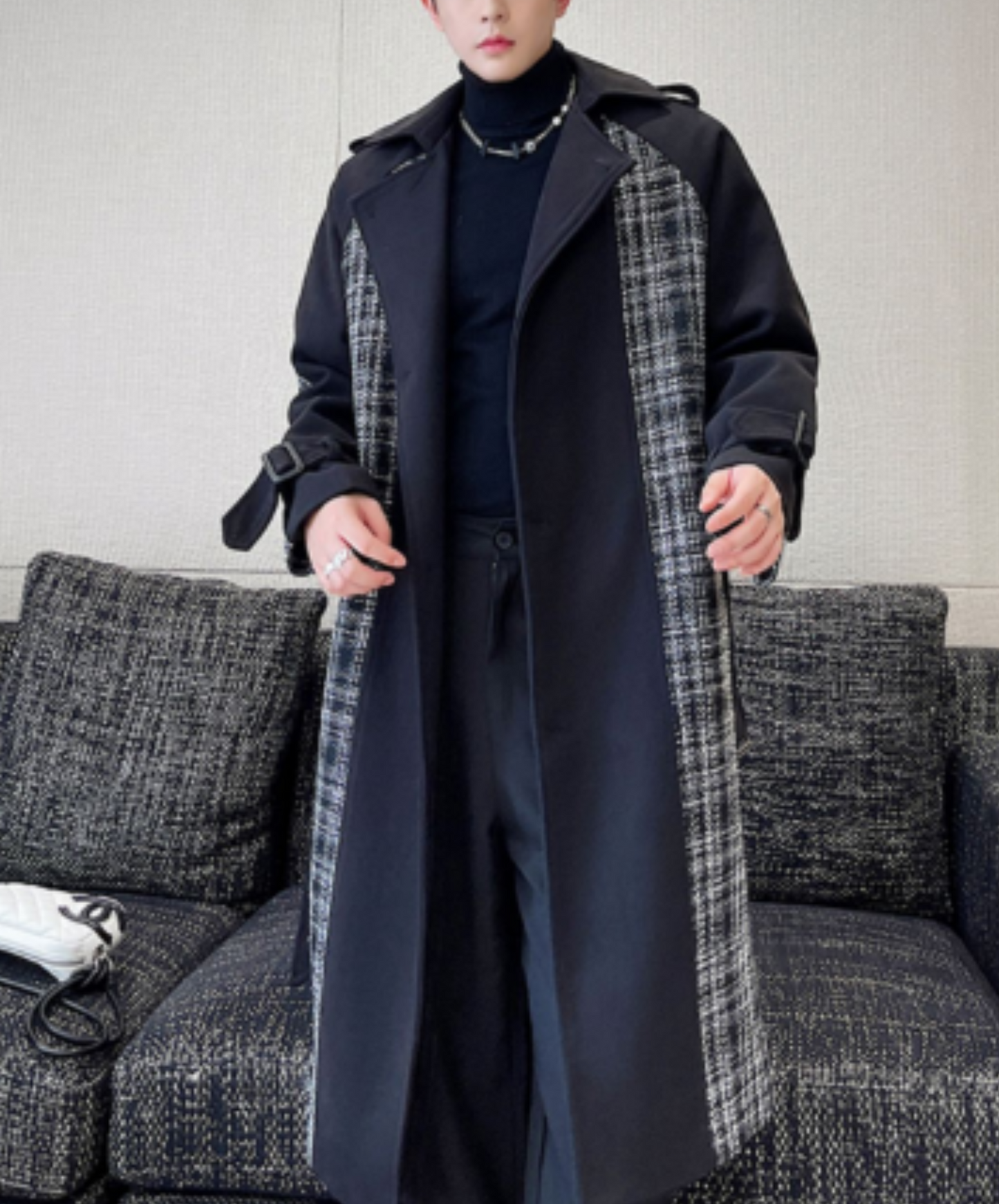 check with thick belt coat EN1362
