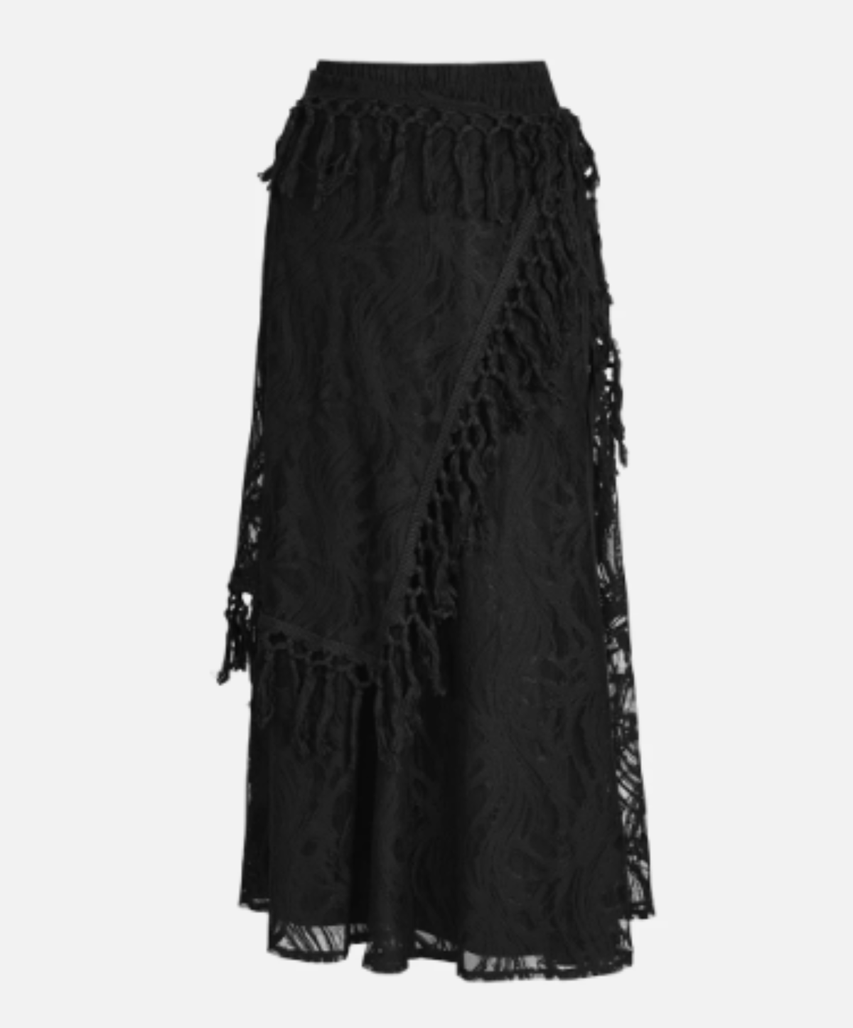 openwork pattern with fringe detailing skirt EN3219