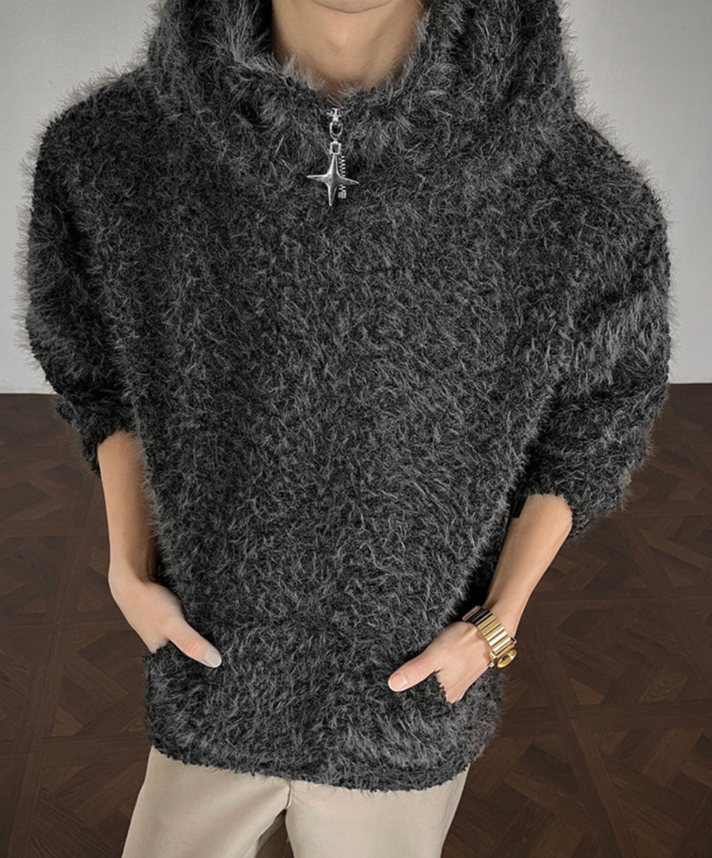 hooded turtleneck sweater EN2605