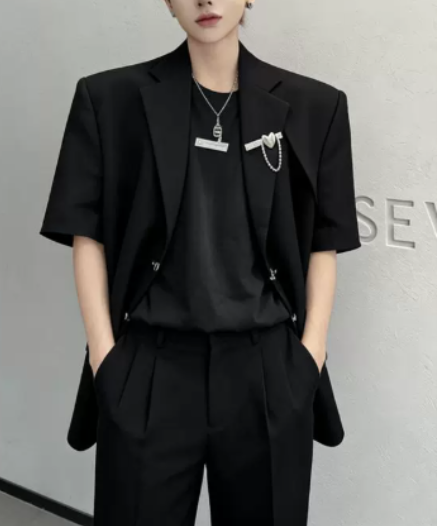 short-sleeved shirt metallic embellishments jacket EN2877