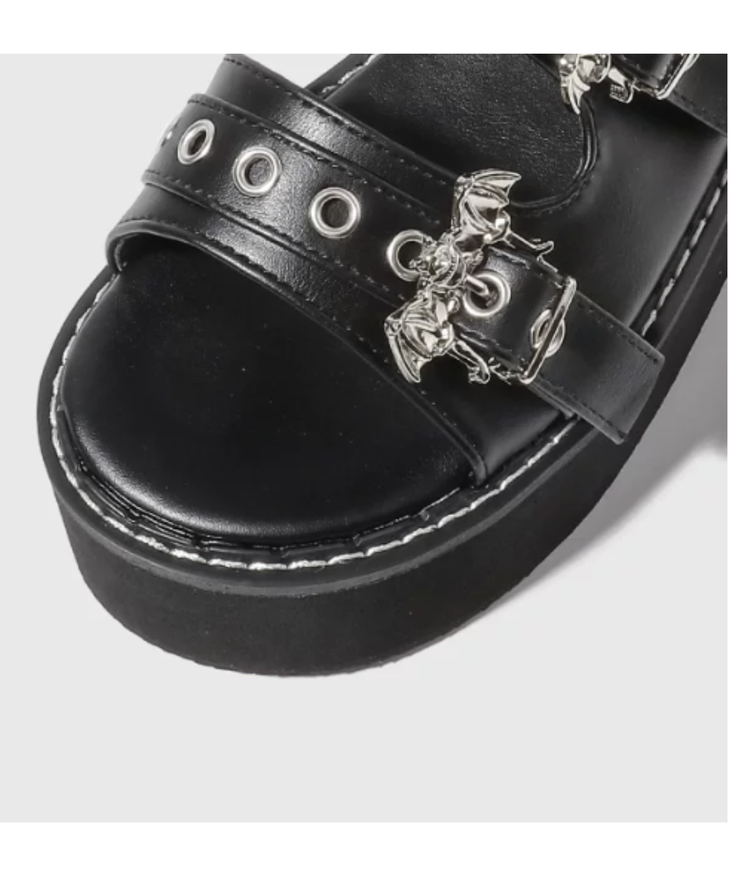 bat motif buckle platform clogs sandals EN2881
