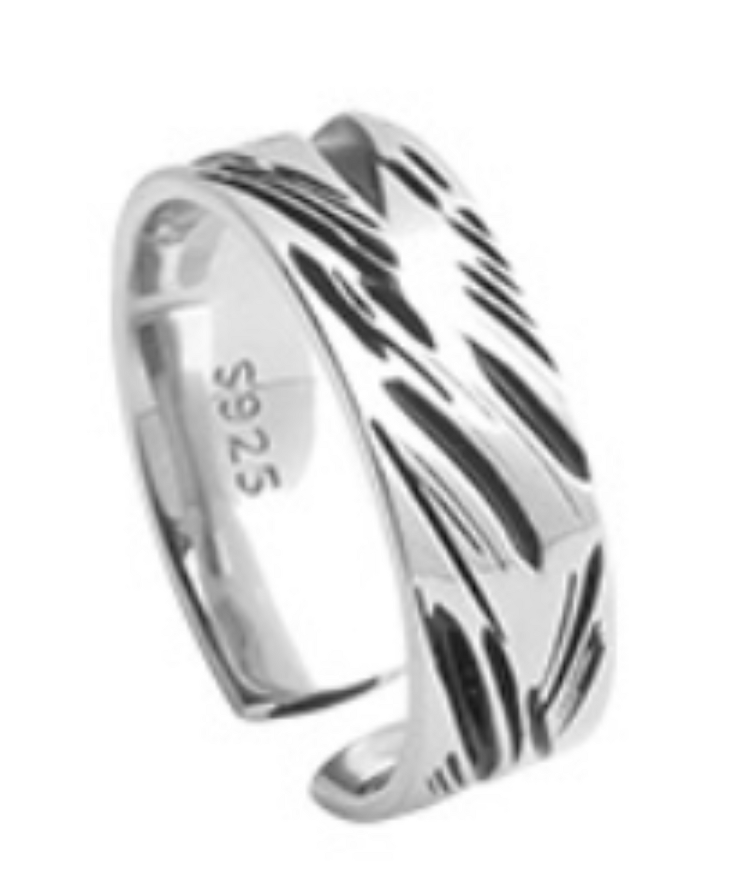 slash design s925 free size ring EN2565