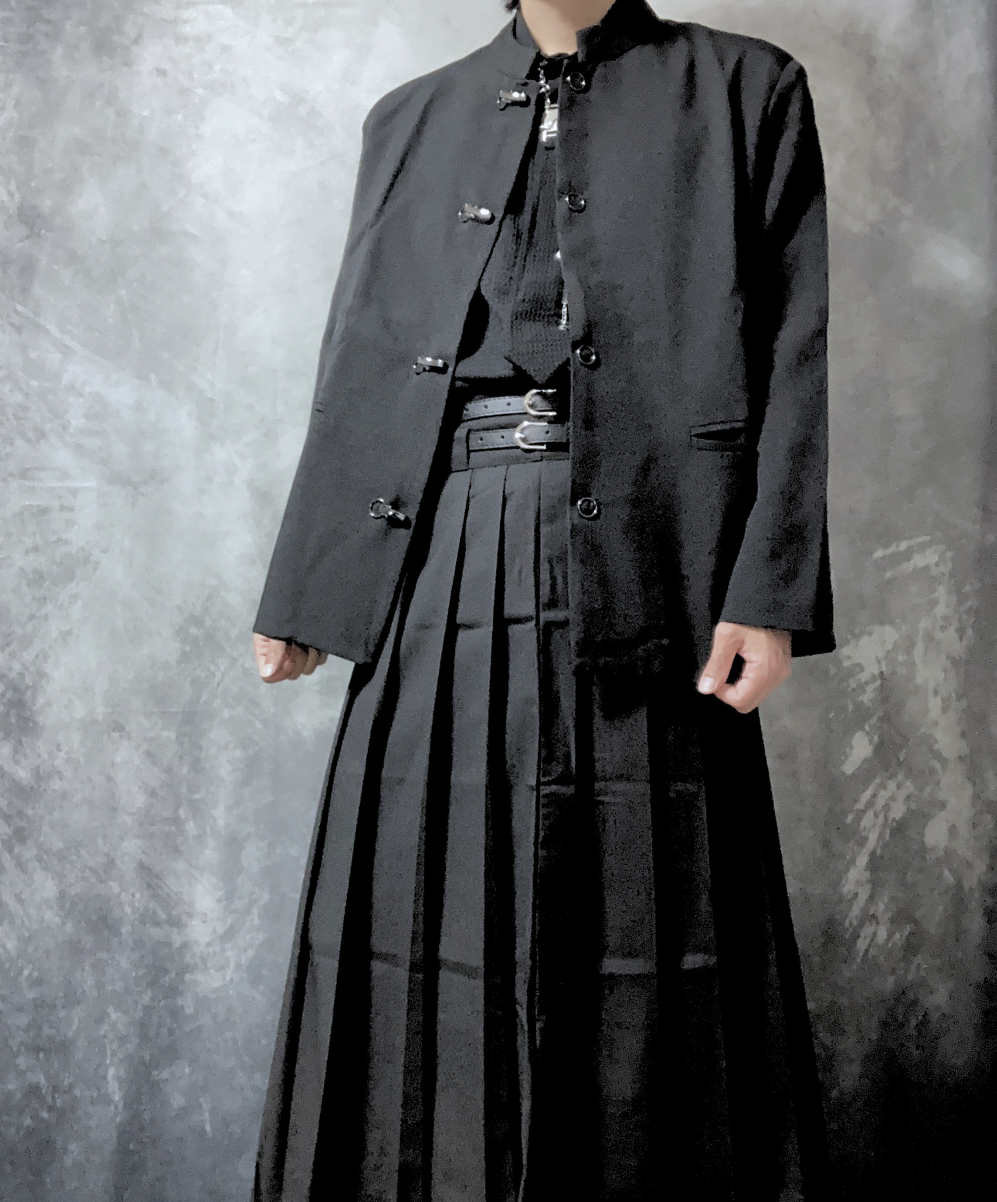 【style51】dark mode outfit set EN1848（jacket + shirt + skirt set）