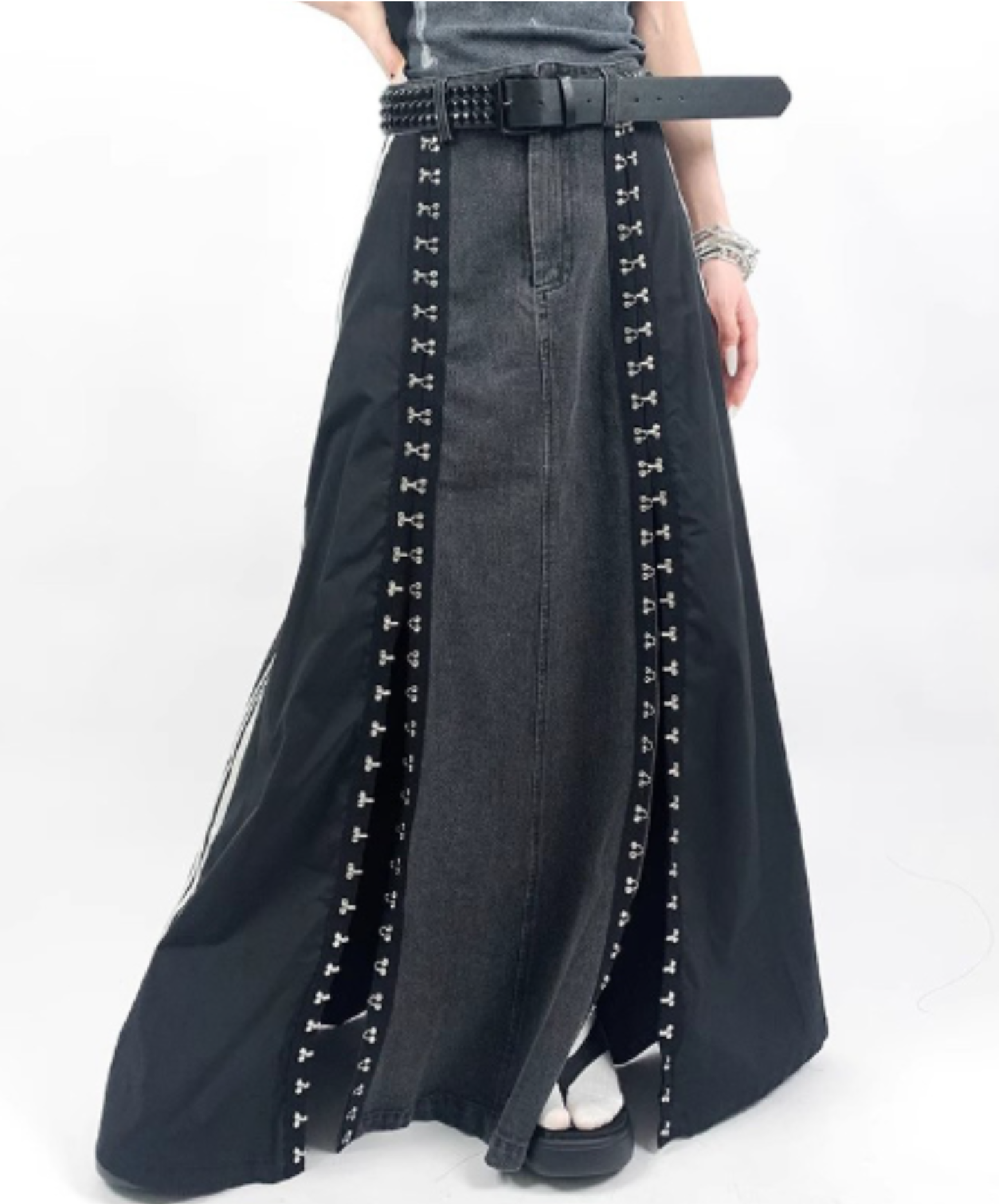 hook slit design long skirt EN2944