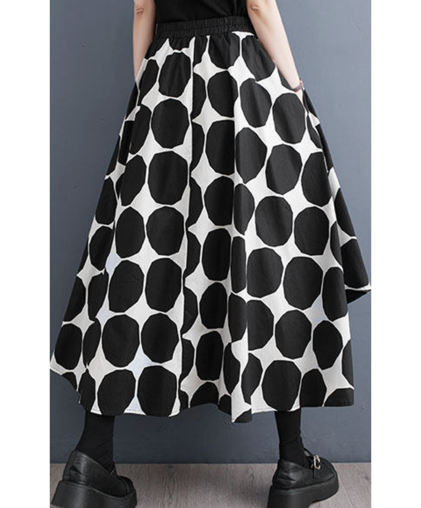 large polka dot monochrome wide pants EN2771
