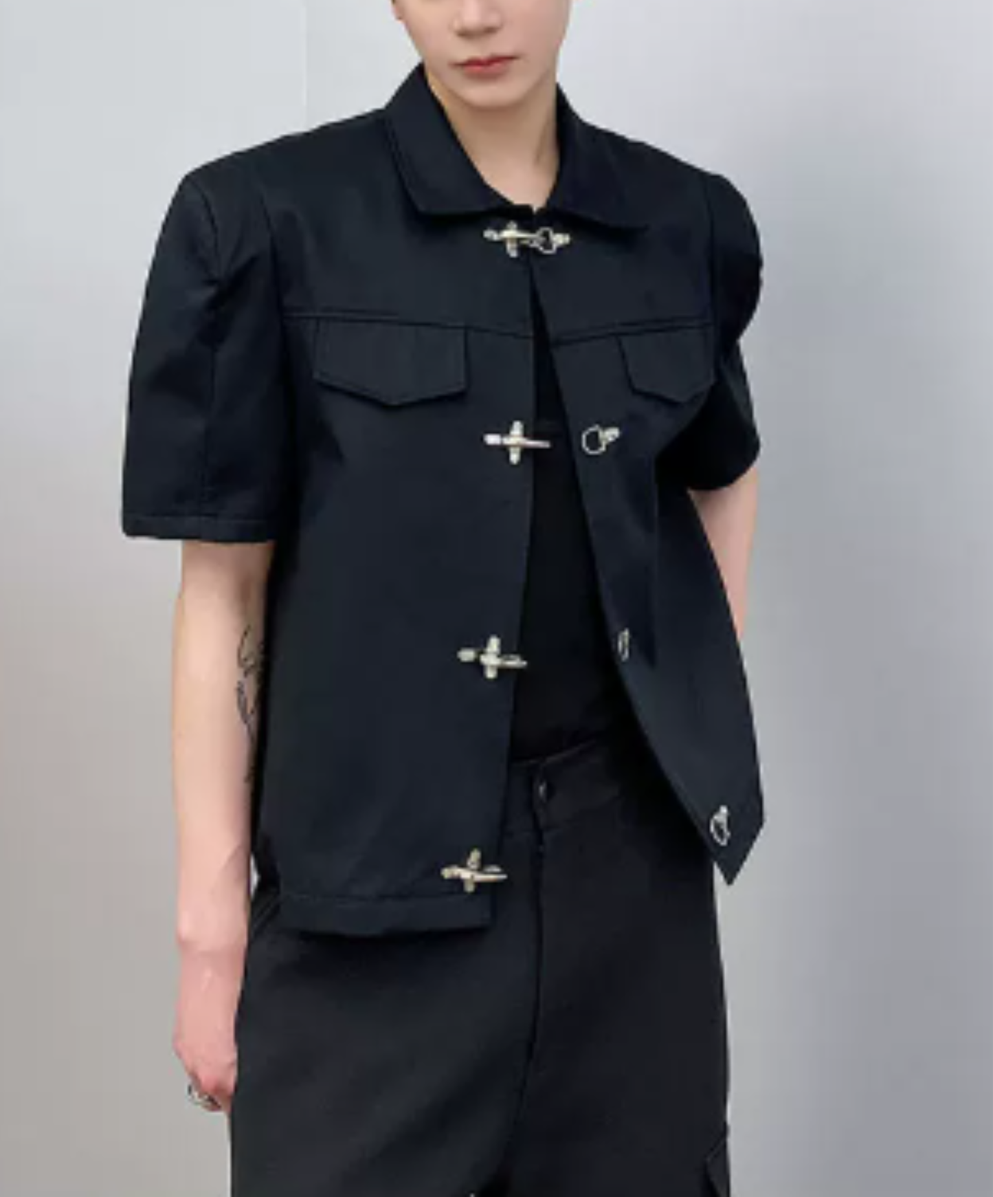 airplane button slim shirt EN2899