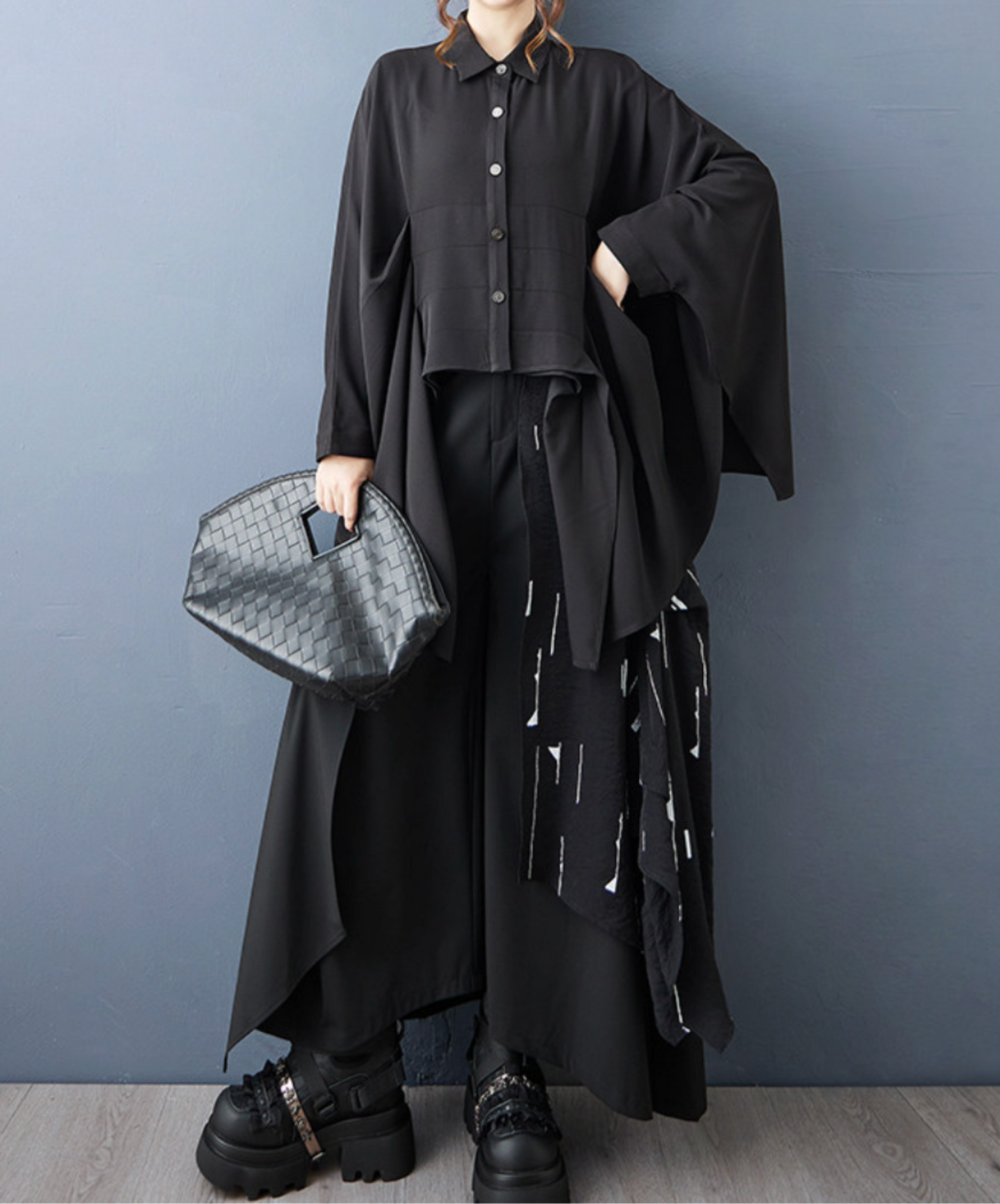 bat wing sleeve Irregular shirt EN2680