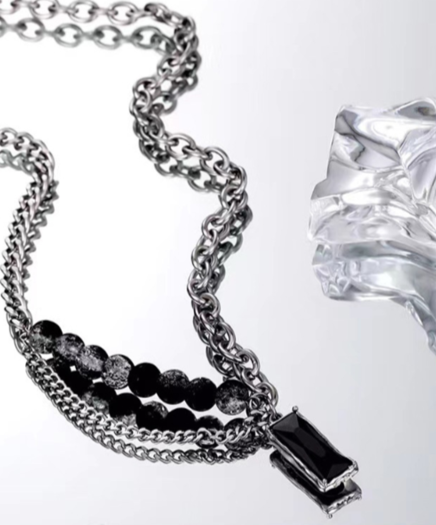 stone and chain necklace EN513