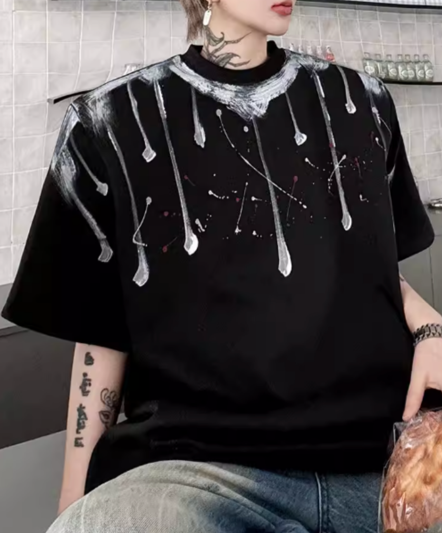 splatter print short-sleeved t-shirt EN2823
