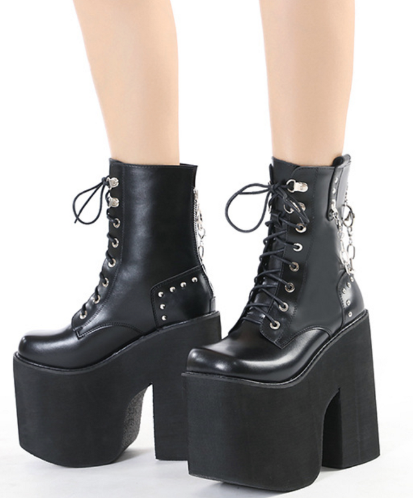 ultra high heel lace-up boots EN2580