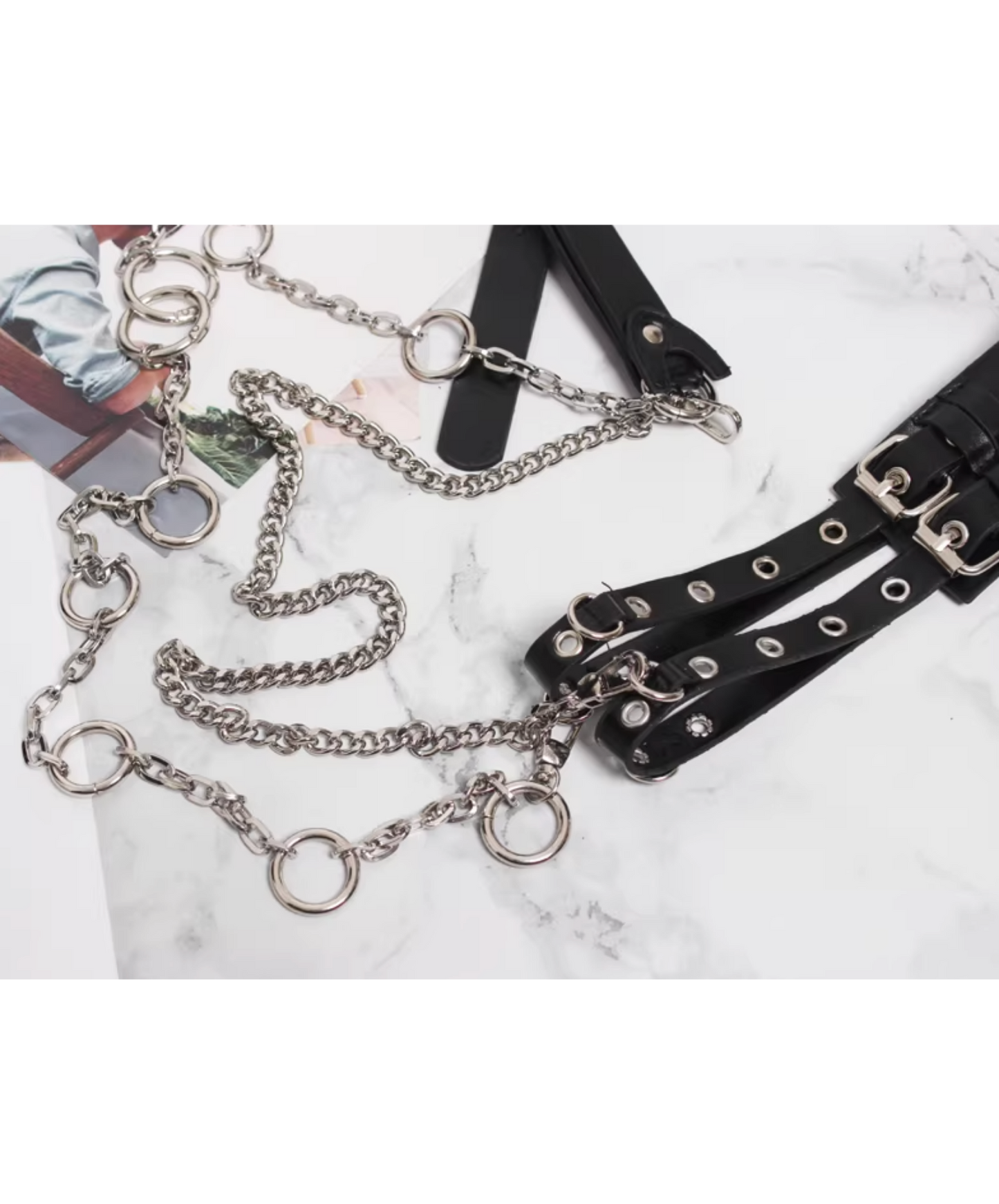 punk-style off-shoulder waist chain belt EN2790