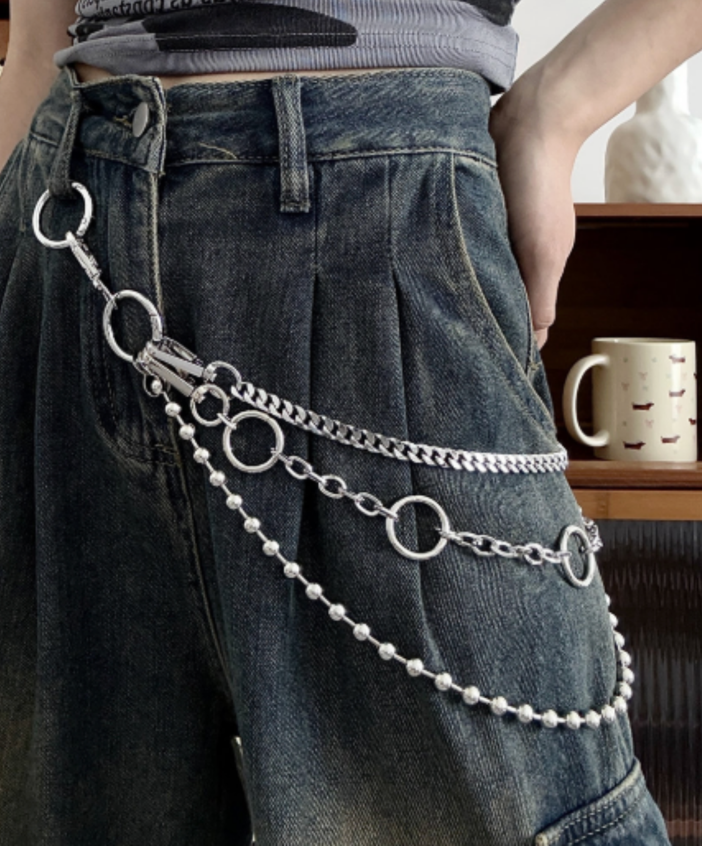 three types of metal wallet chains EN2788