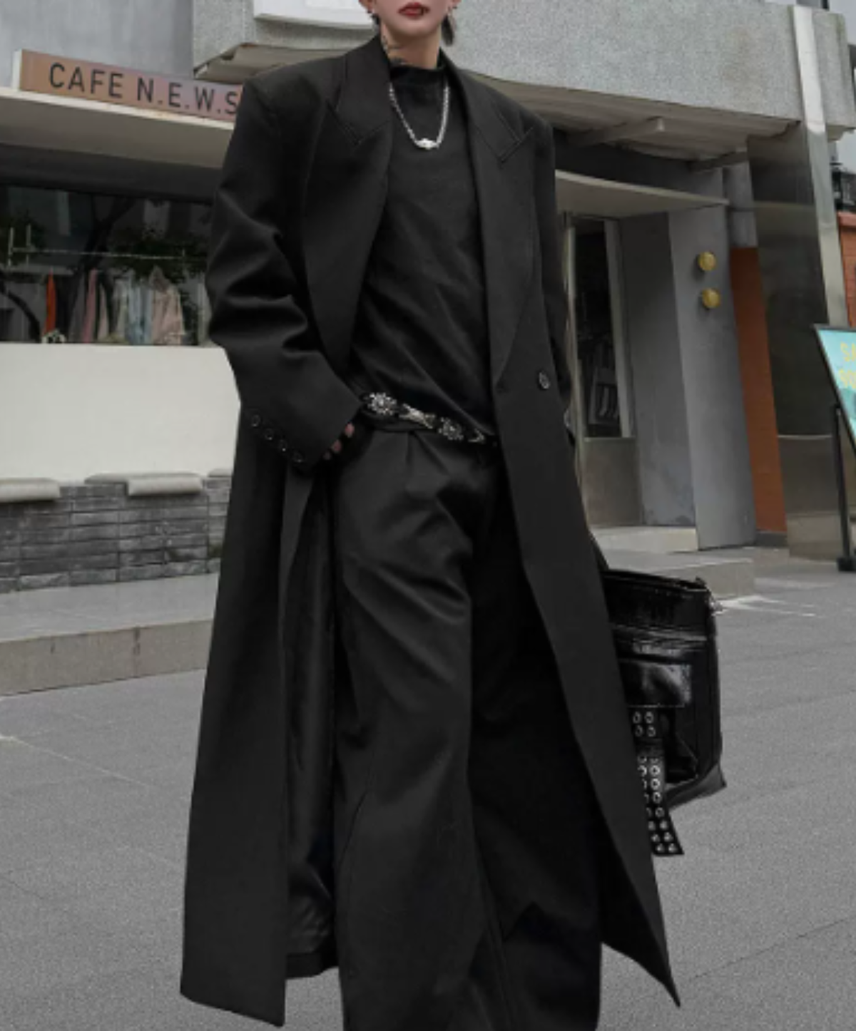 sharp peaked lapel coat EN3235