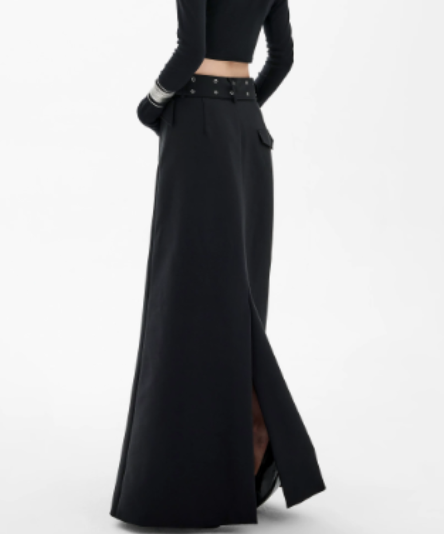 waist-defining grommet belt skirt EN3147