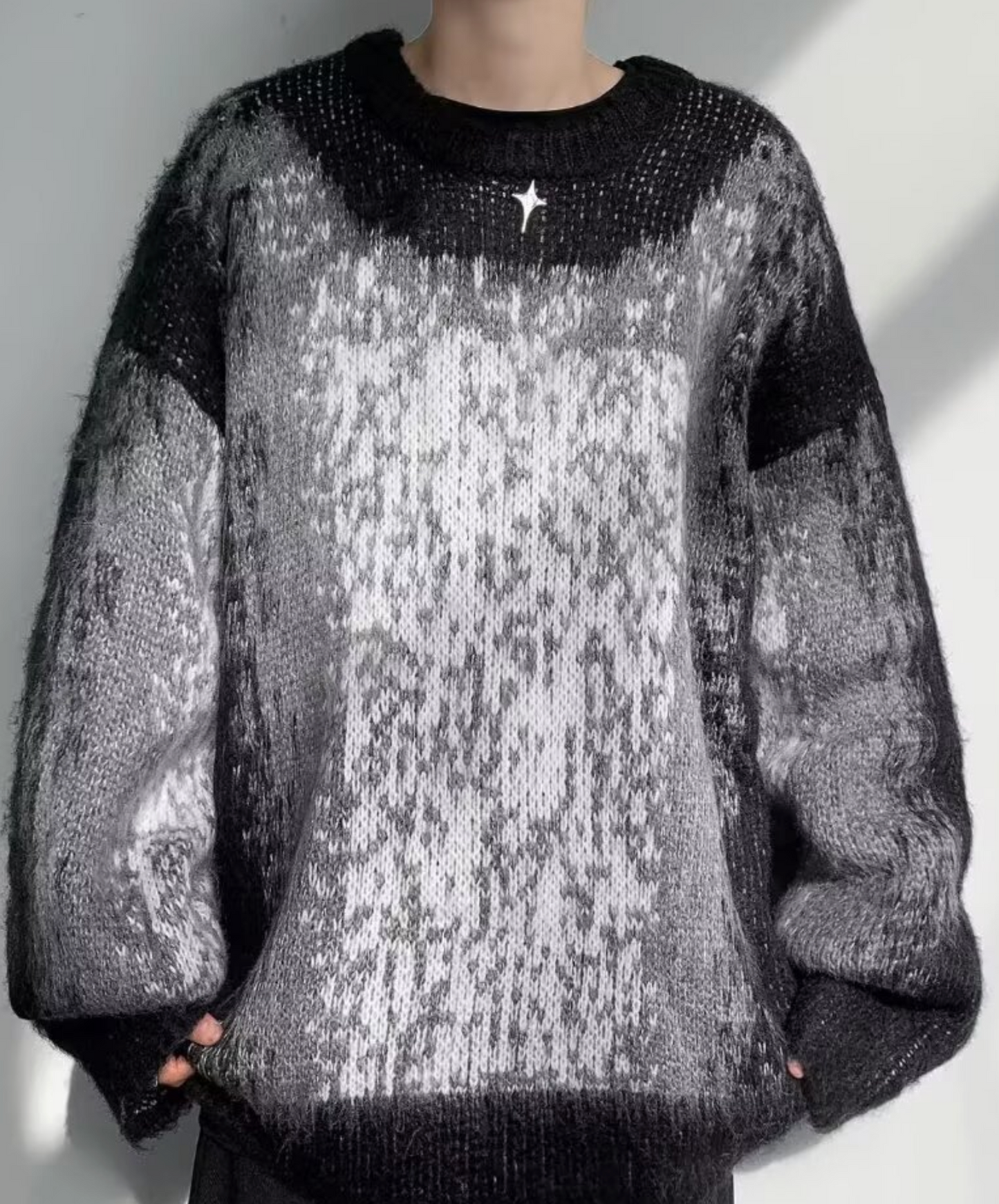 mosaic pattern dyeing sweater EN2495