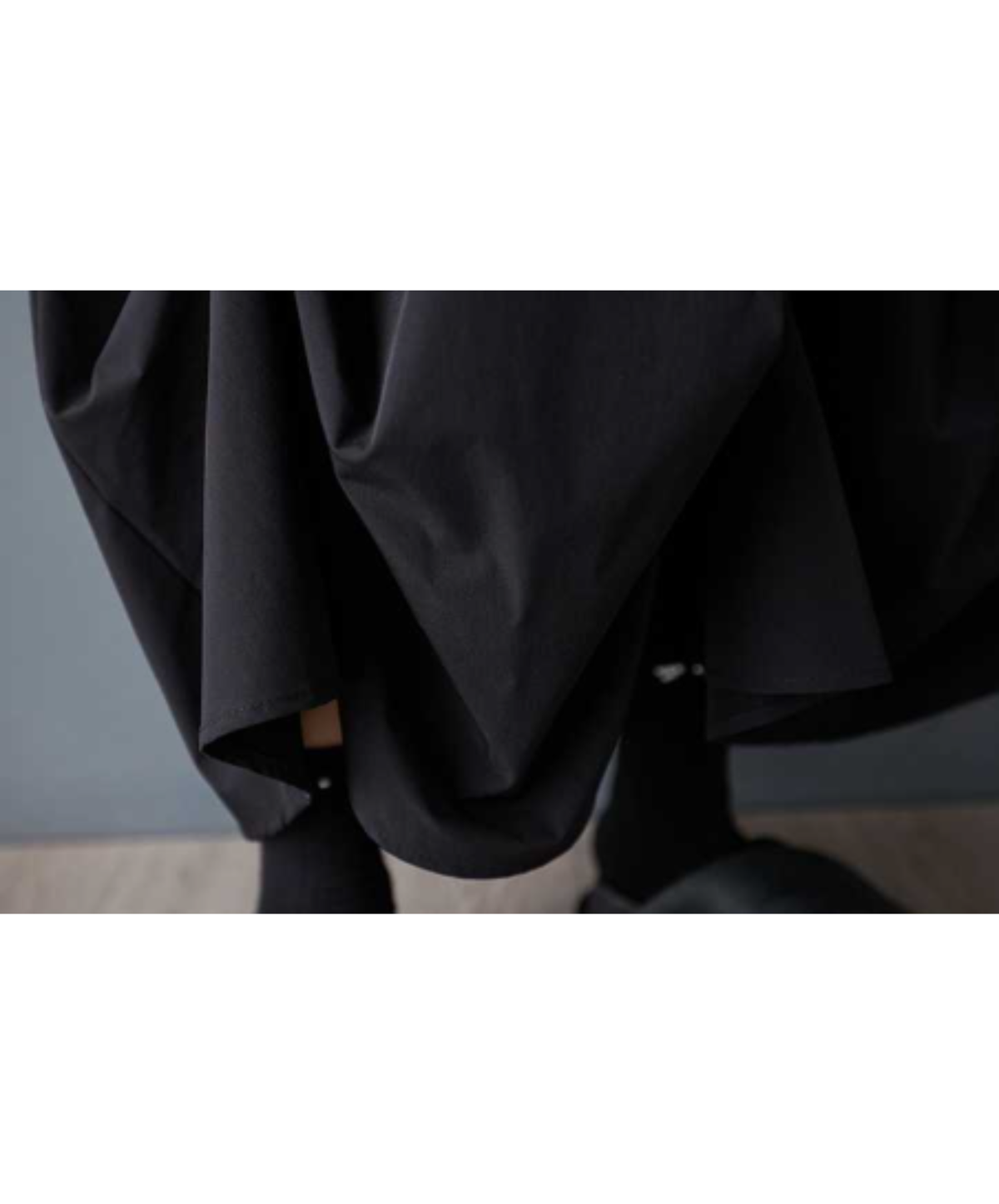 button-fastened balloon drape skirt EN3223