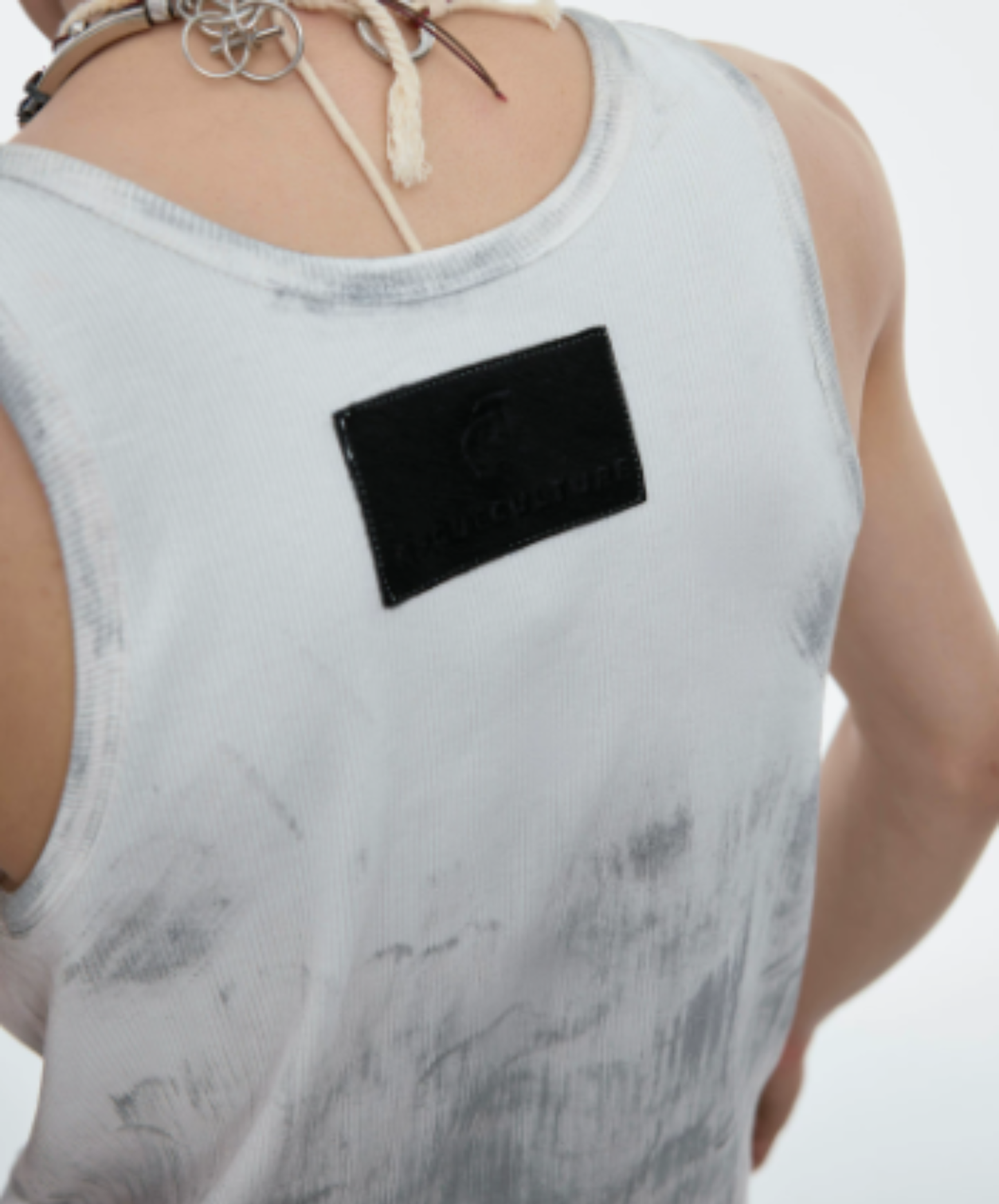 distressed ribbed slim fit tank top EN2939