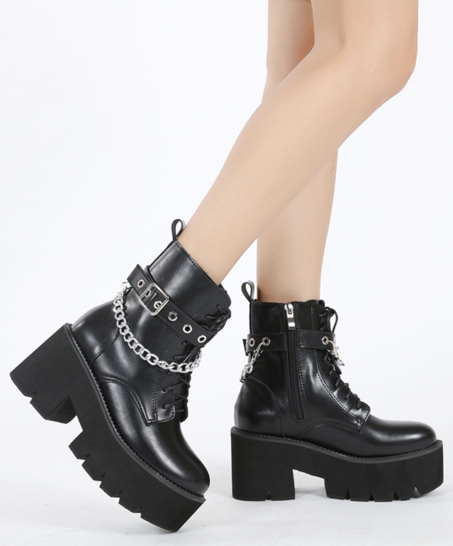 smooth belt and chain boots EN2802