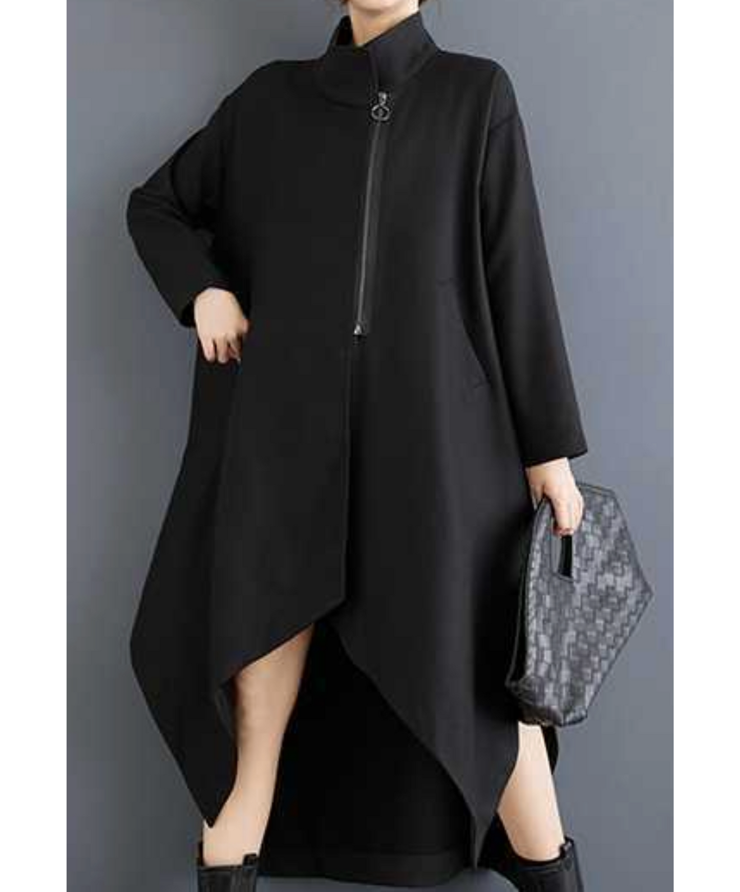 stand collar a-line coat EN2444