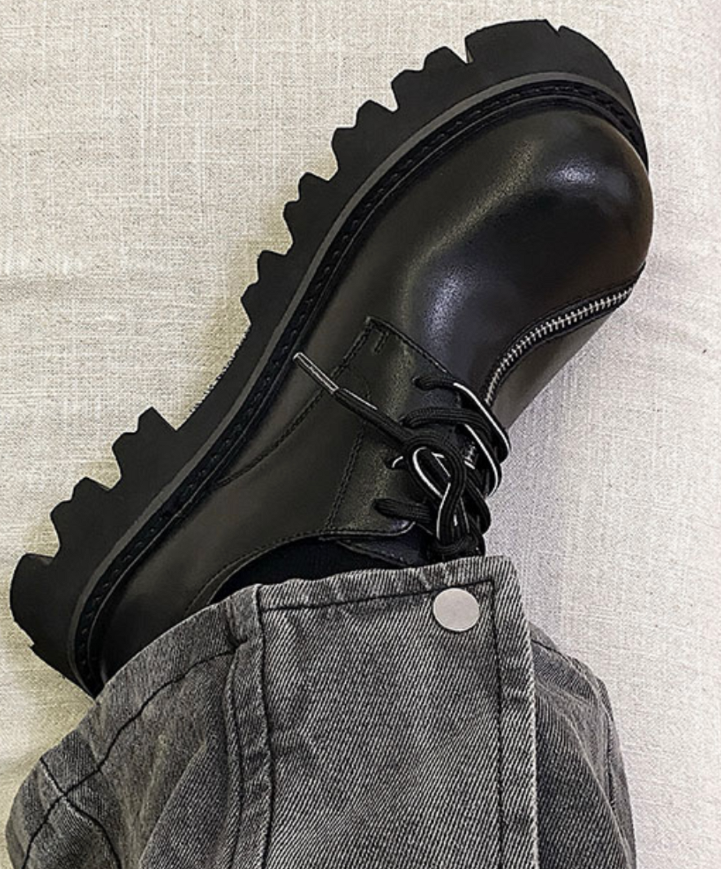 diagonal zipper design shoes EN2080