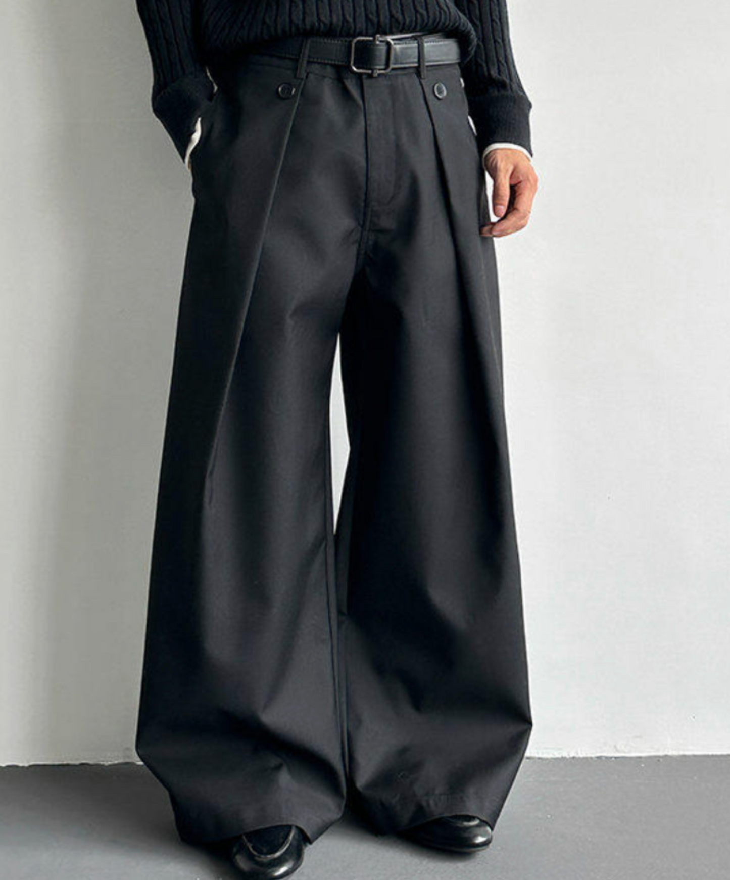 a-line draped cut wide pants EN2649