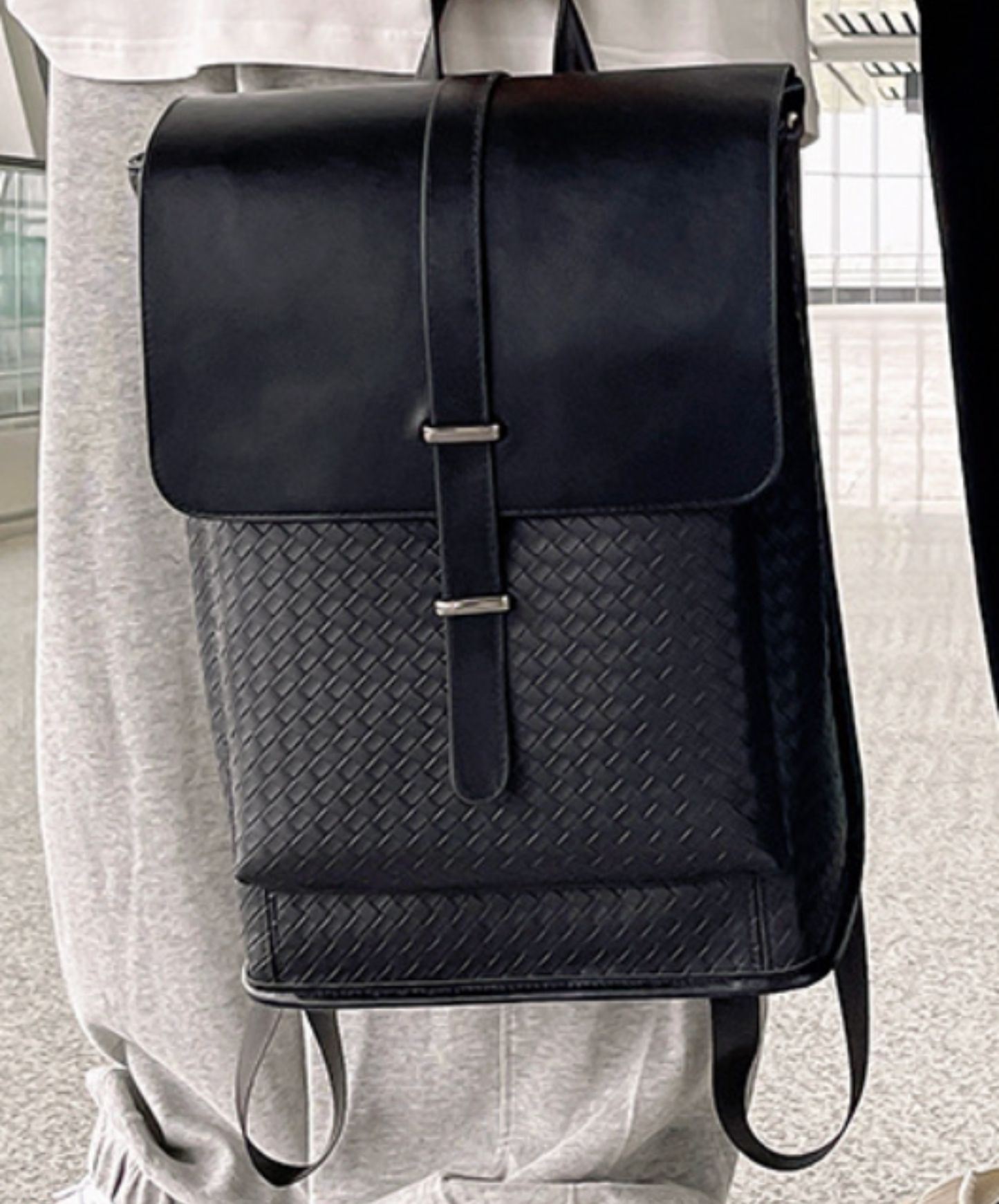 casual knit design square backpack bag EN2105