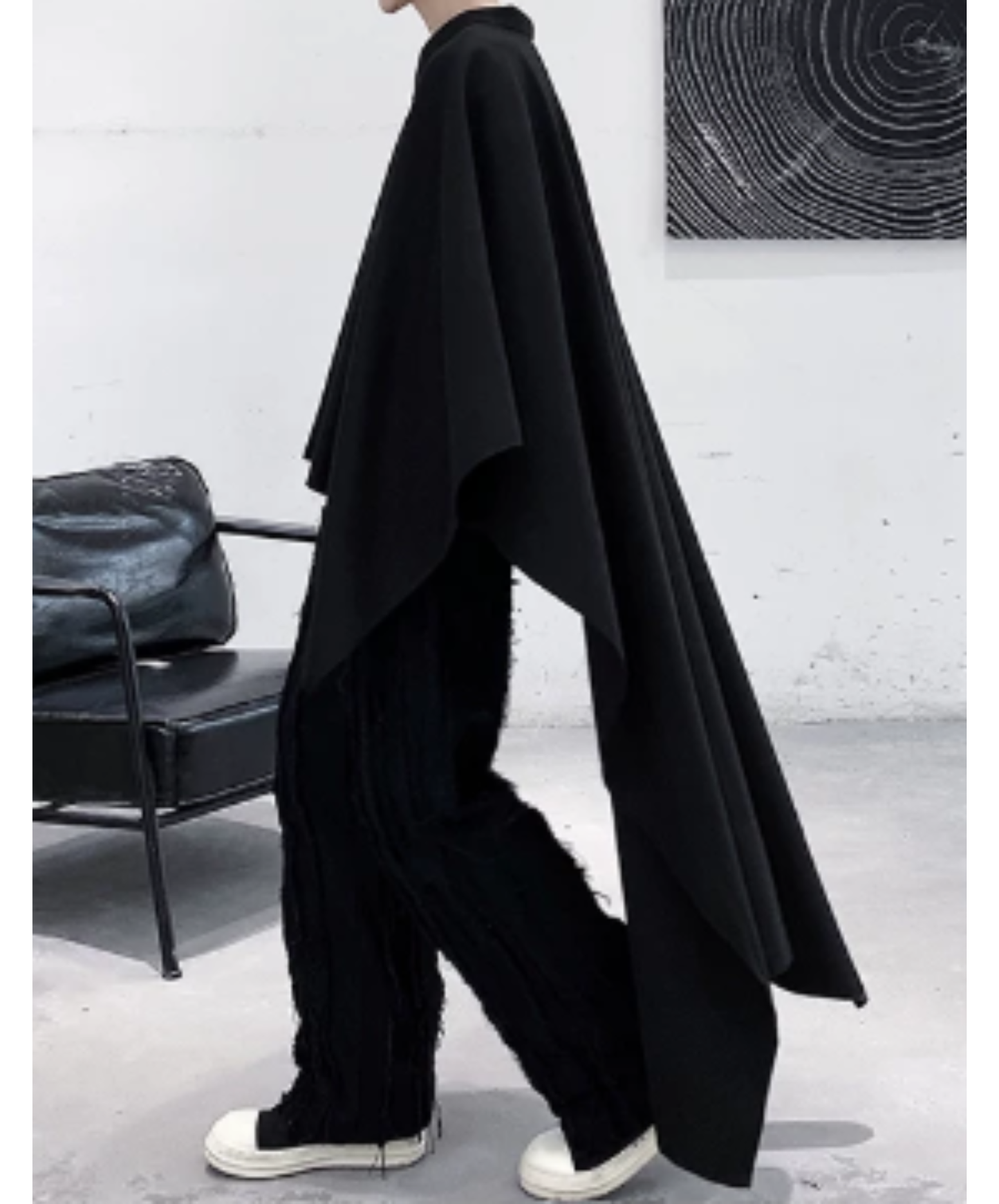 dark long bat cape shirt EN3021