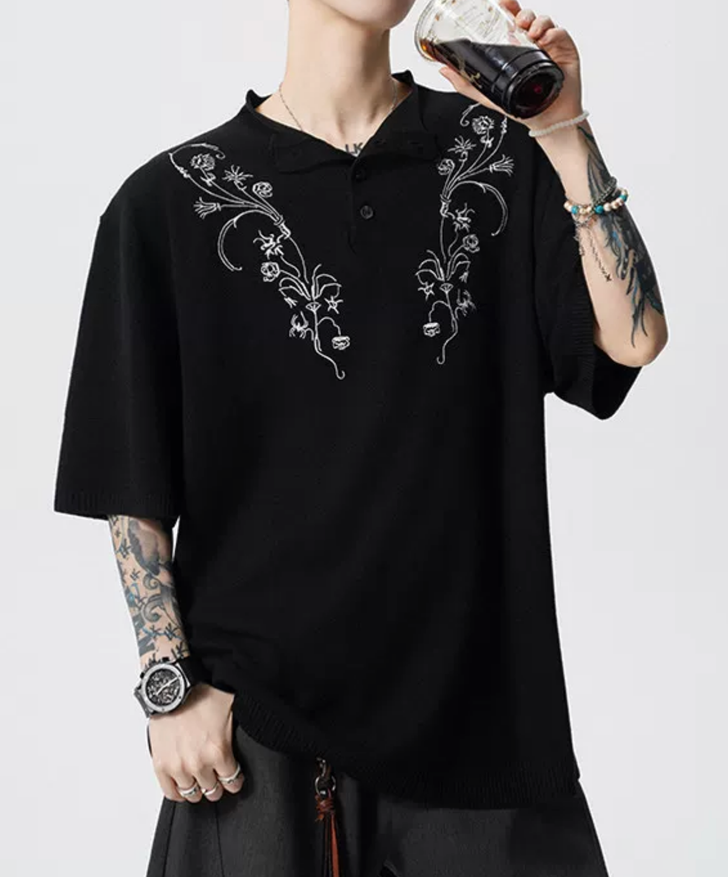 floral embroidered t-shirt EN2858