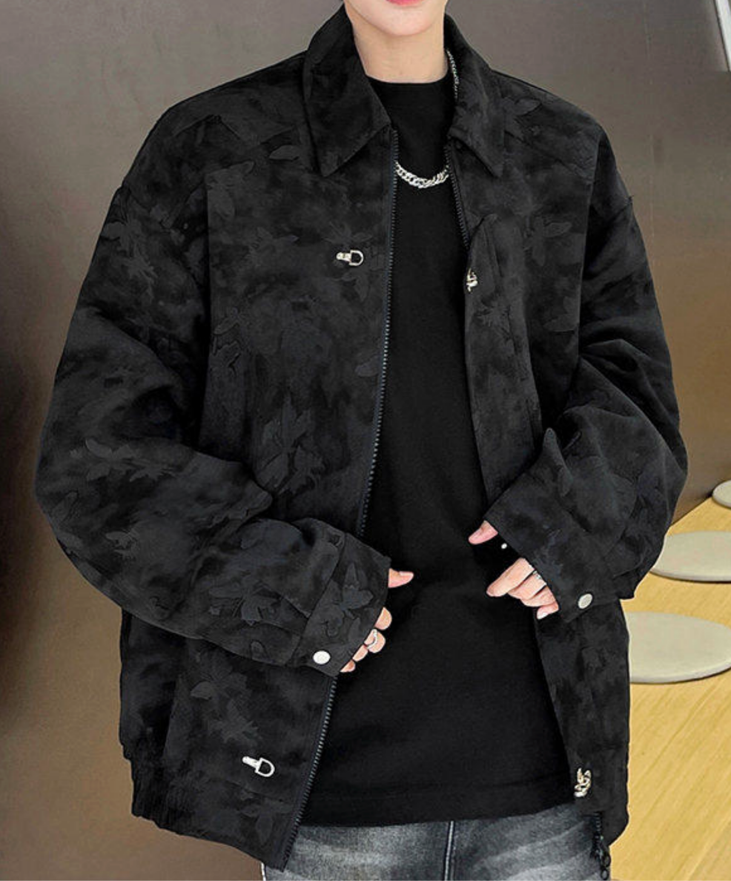 【style96】dark mode outfit set EN2870（jacket + shirt + skirt set）