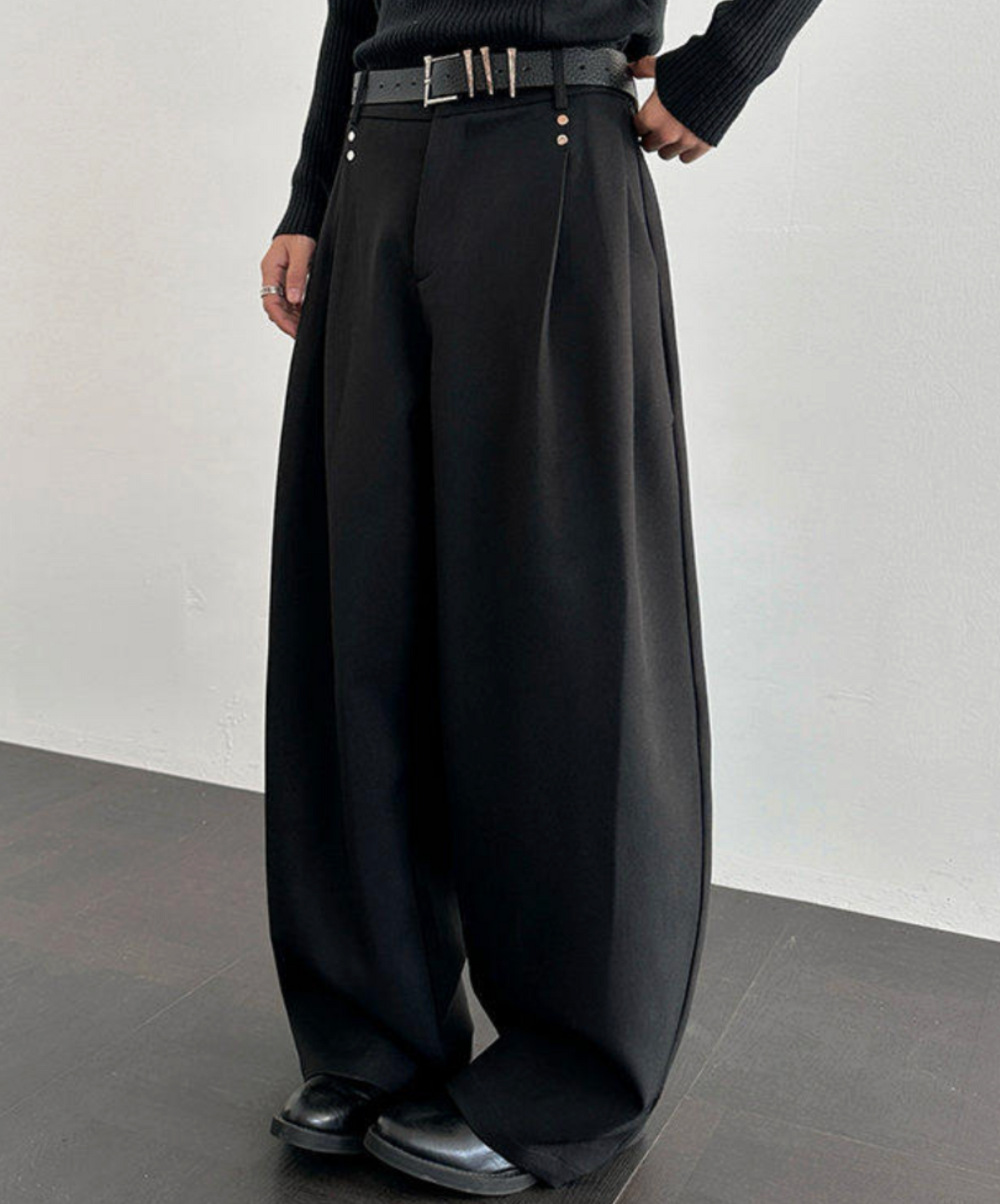 thick drape rivet wide pants EN2651