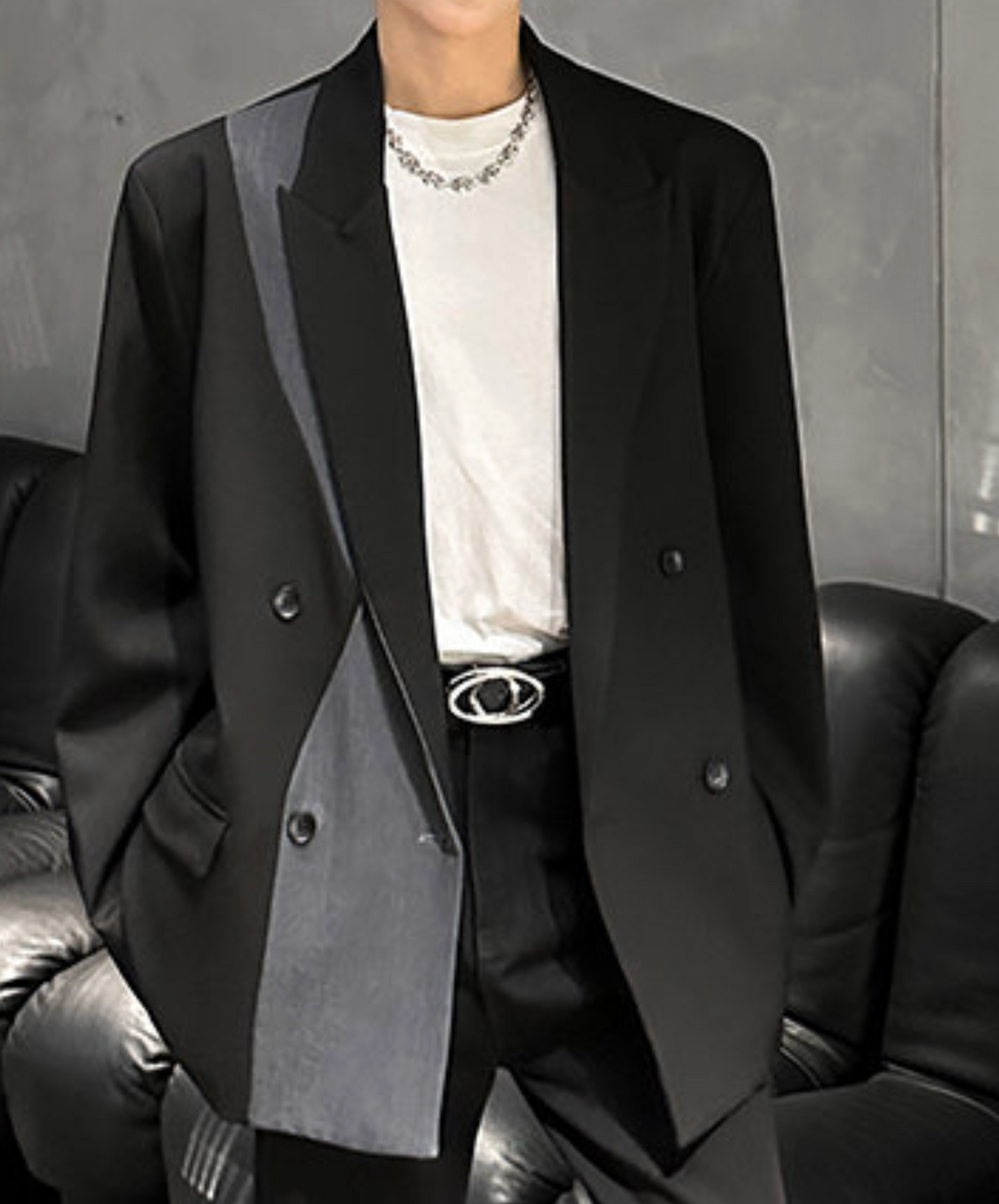 color block double breasted jacket EN2537