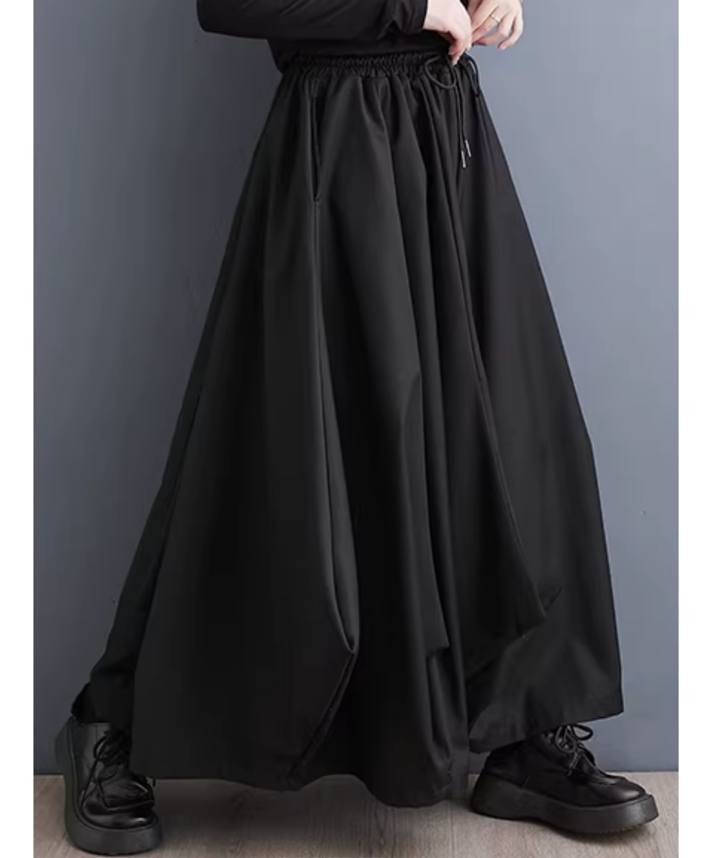 dark lantern drape wide pants EN2834