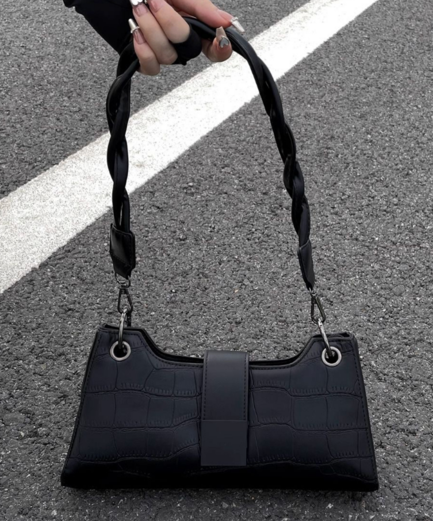 crocodile pattern trapezoid bag EN2582