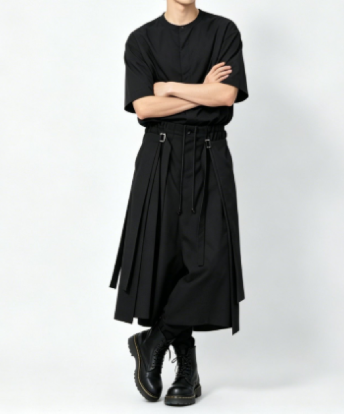 pleated design with straps pants EN3245