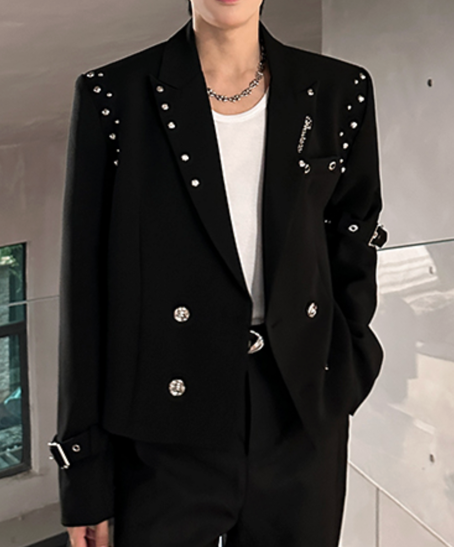 metal rivet decoration jacket EN2490