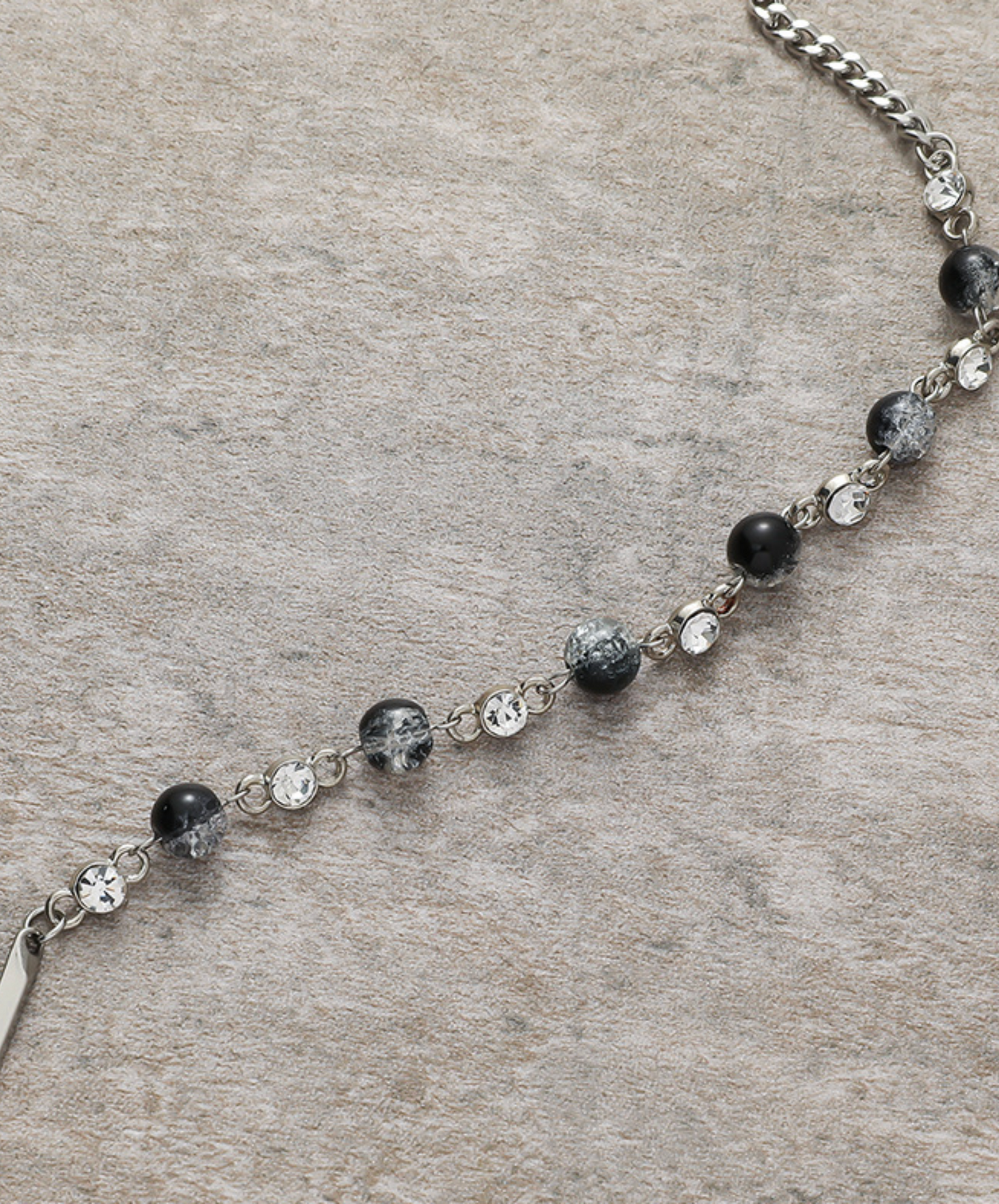 black clear beads necklace EN2514